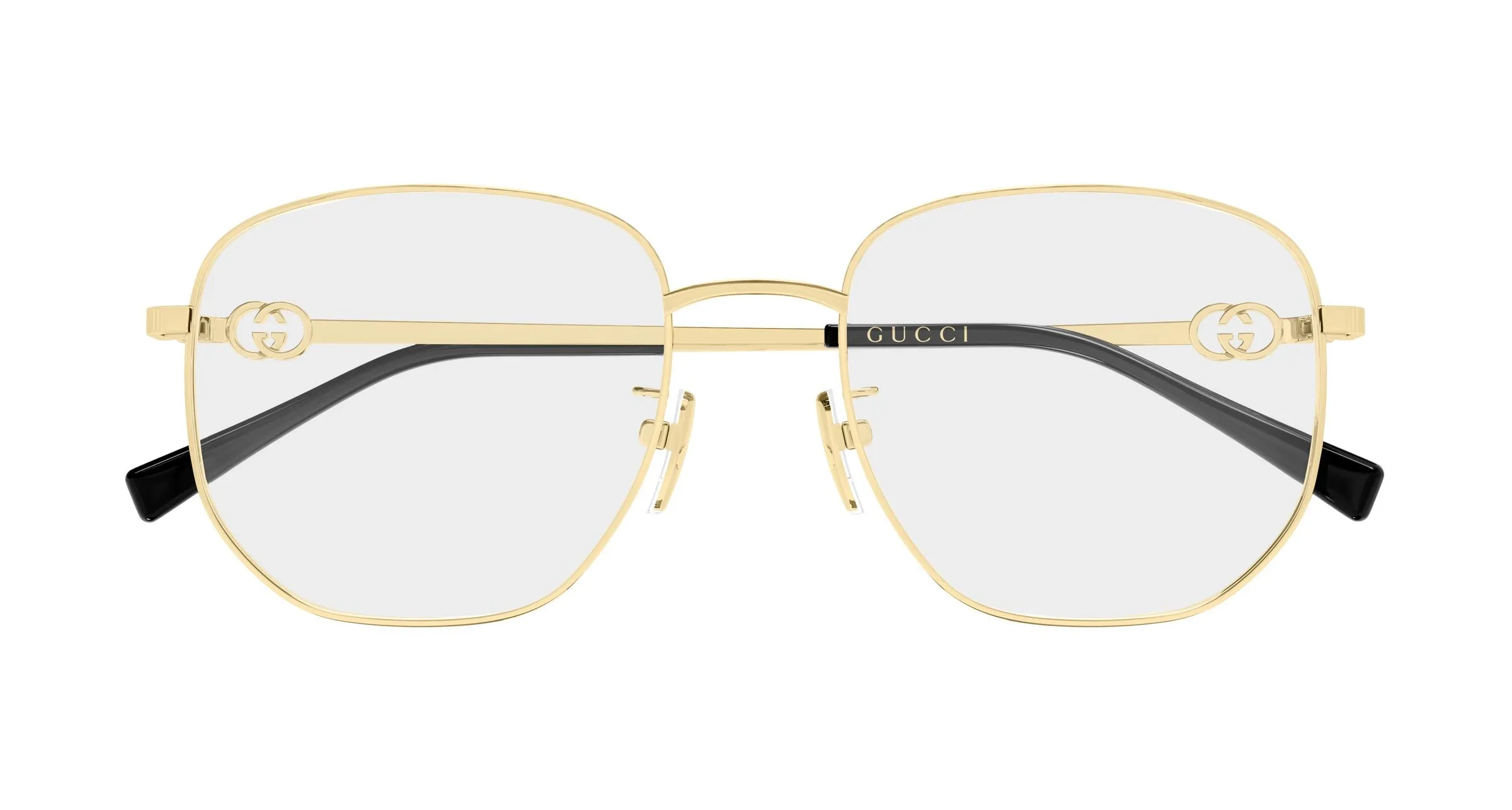 Gucci GG2146OA 001 Montature da vista Metallo Oro Trasparente Squadrata - immagine 2