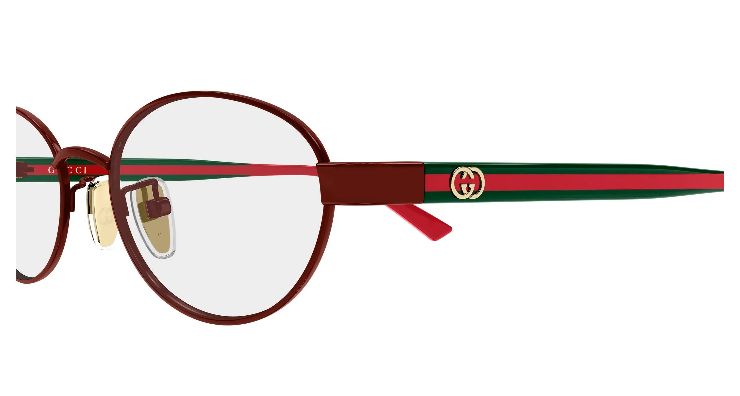 Gucci GG2145OJ 003 Montature da vista Titanio Bordeaux Trasparente Rotonda - immagine 3