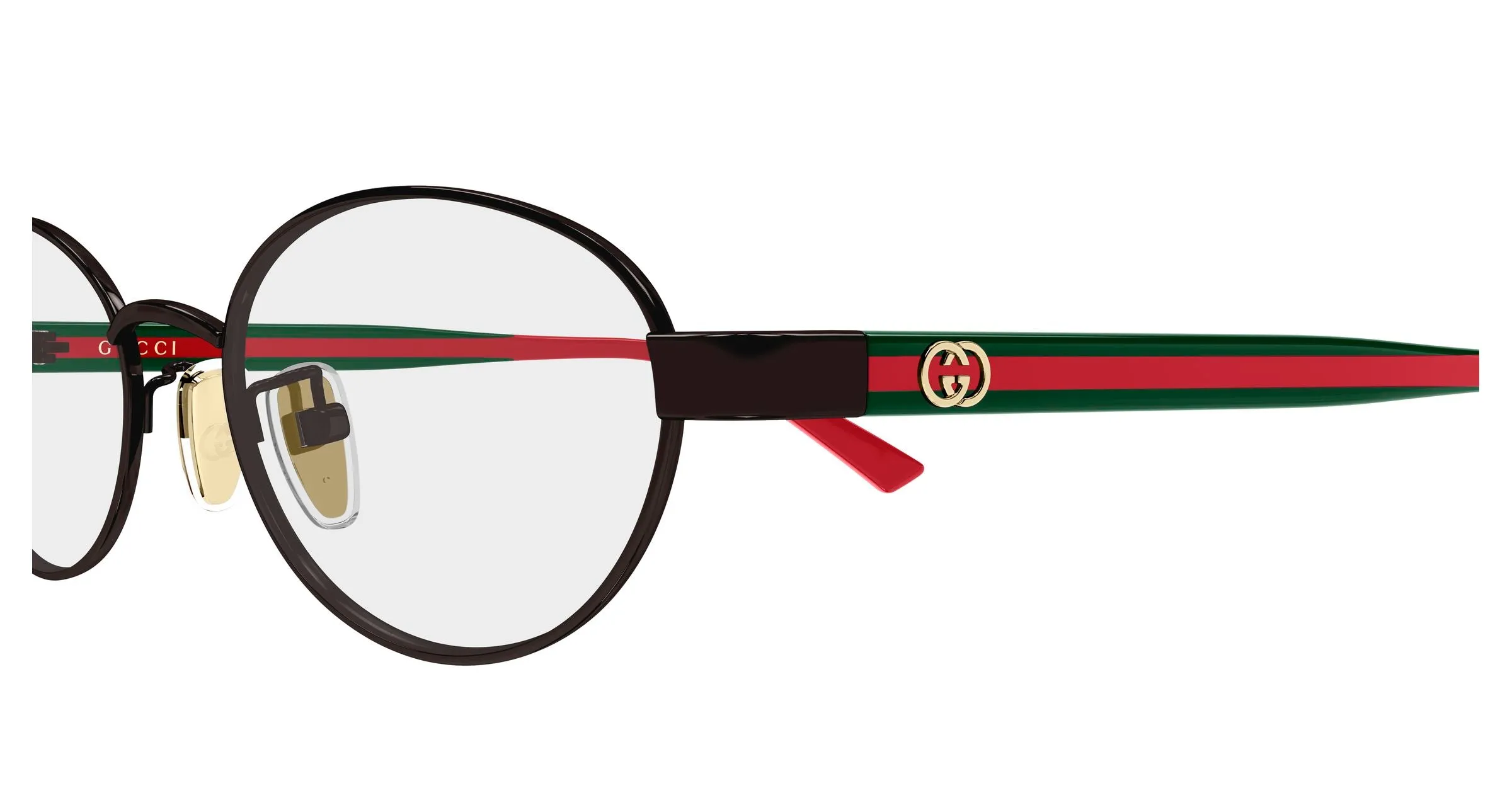Gucci GG2145OJ 002 Montature da vista Titanio Marrone Trasparente Rotonda - immagine 3