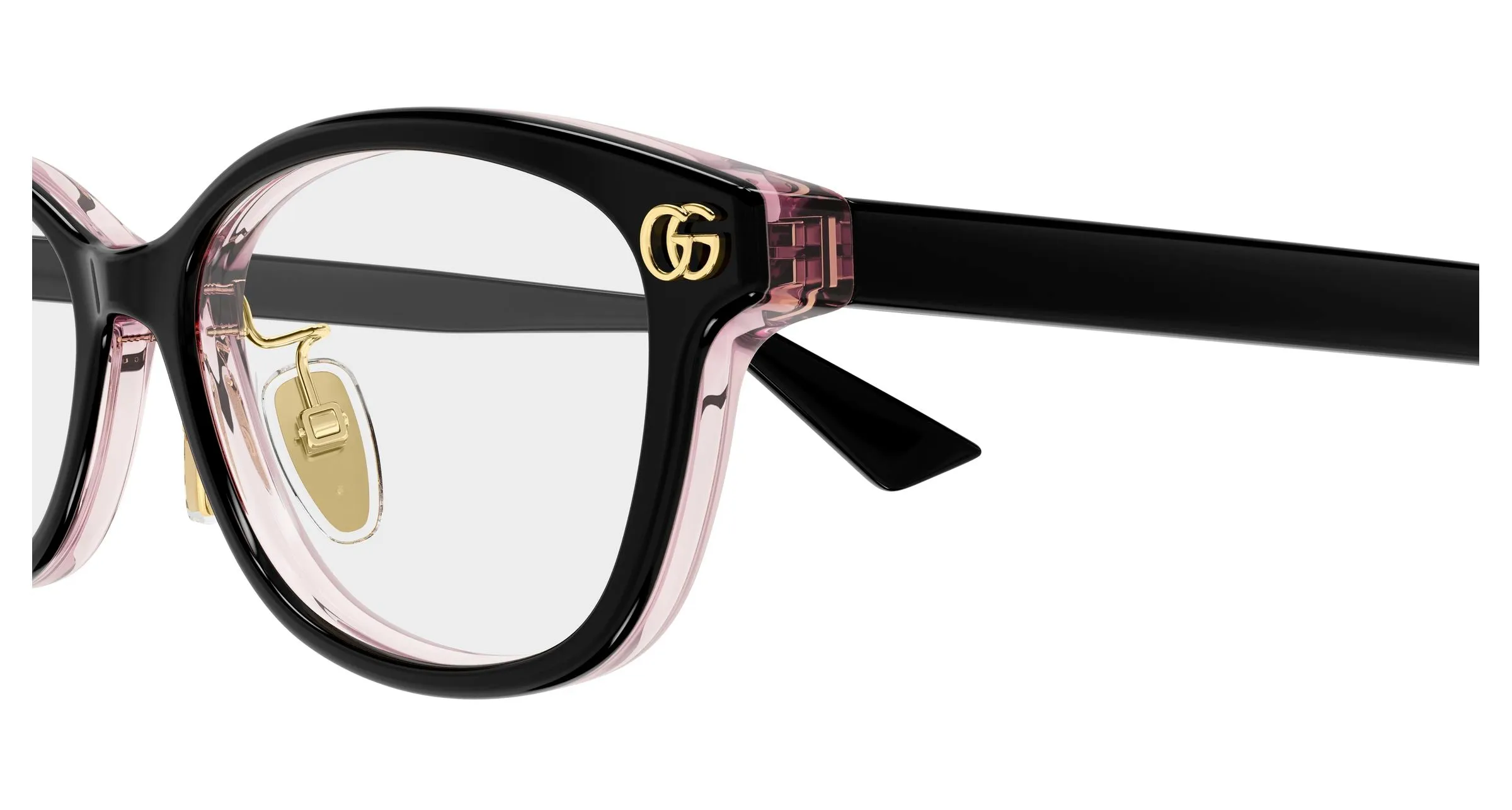 Gucci GG2144OJ 005 Montature da vista Acetato Nero Trasparente Squadrata - immagine 3