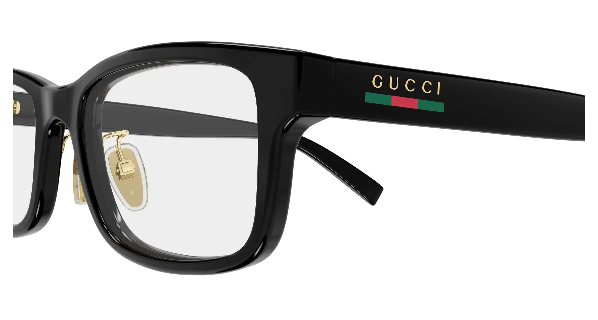 Gucci GG2143OJ 001 Montature da vista Iniettato Nero Trasparente Squadrata - immagine 3
