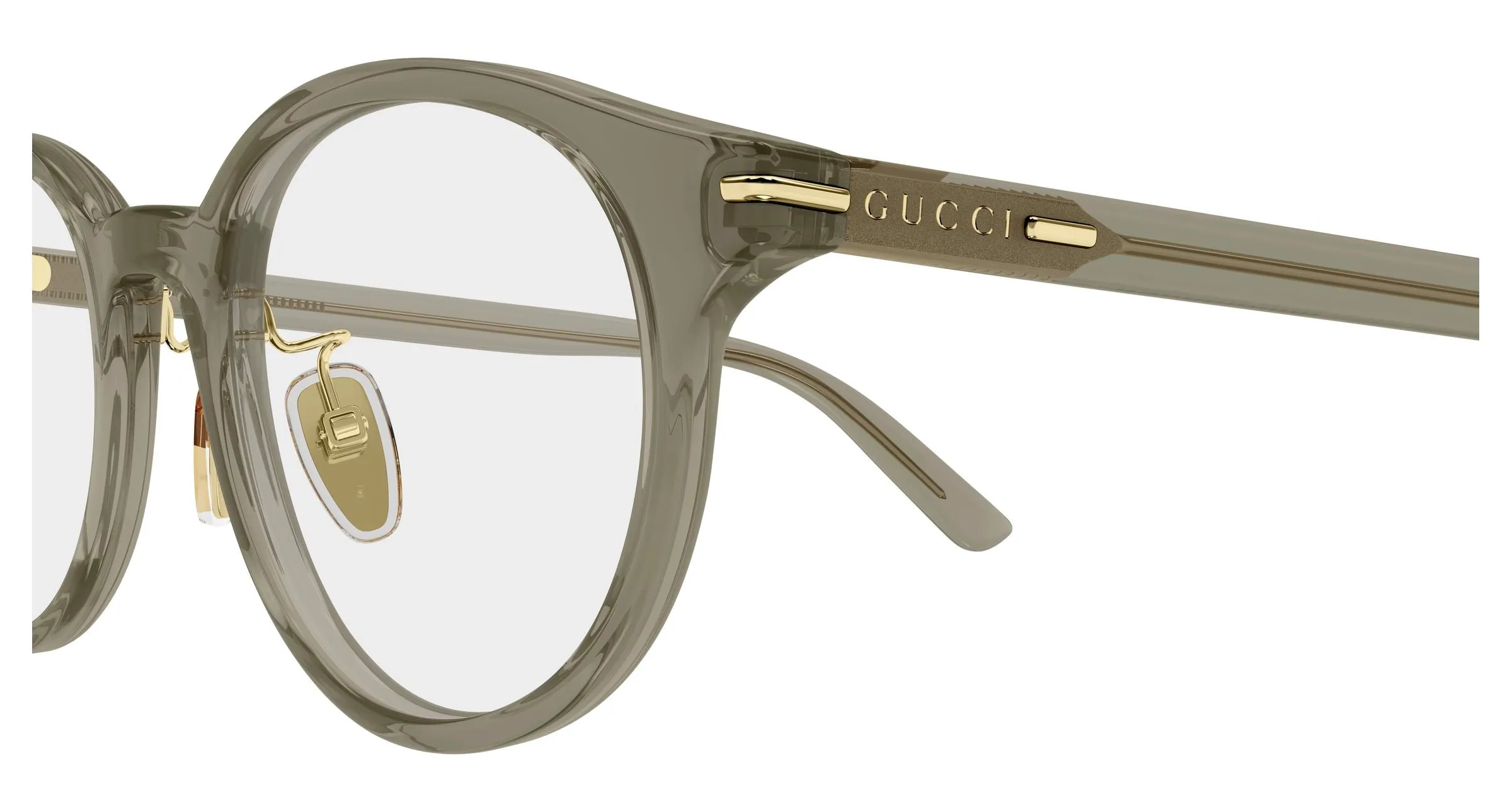 Gucci GG2142OJ 003 Montature da vista Acetato Marrone Trasparente Rotonda - immagine 3