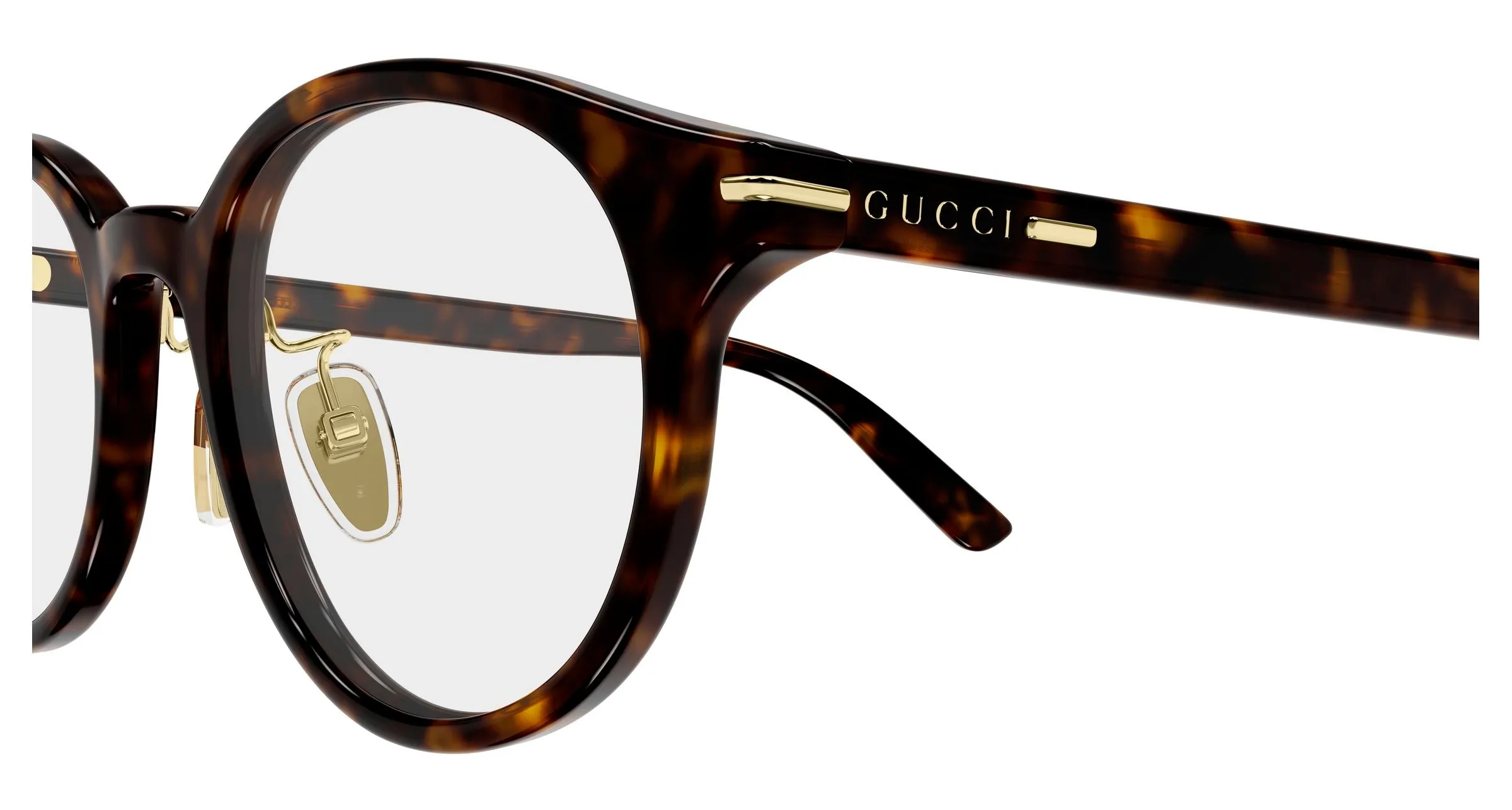 Gucci GG2142OJ 002 Montature da vista Acetato Havana Trasparente Rotonda - immagine 3