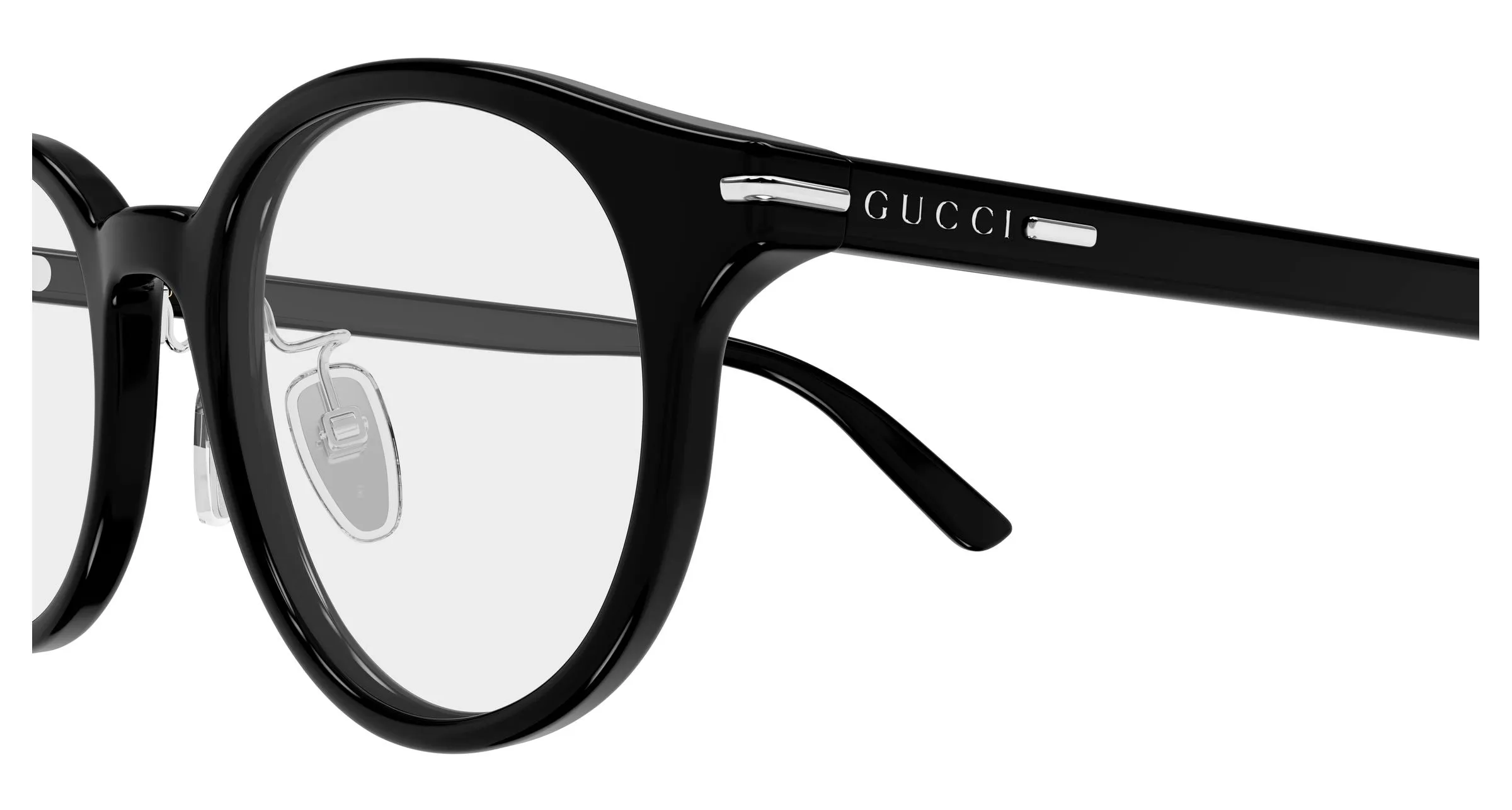 Gucci GG2142OJ 001 Montature da vista Acetato Nero Trasparente Rotonda - immagine 3