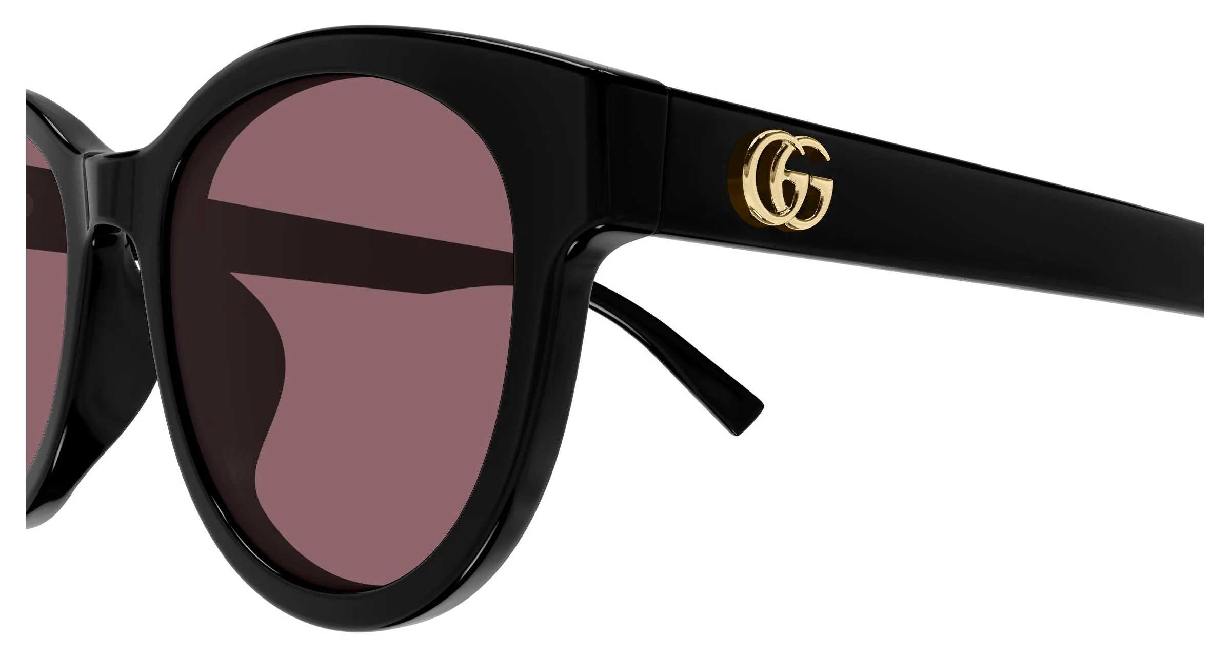 Gucci GG2127SK 003 Occhiali da sole Acetato Nero Rosso Rotonda - immagine 3