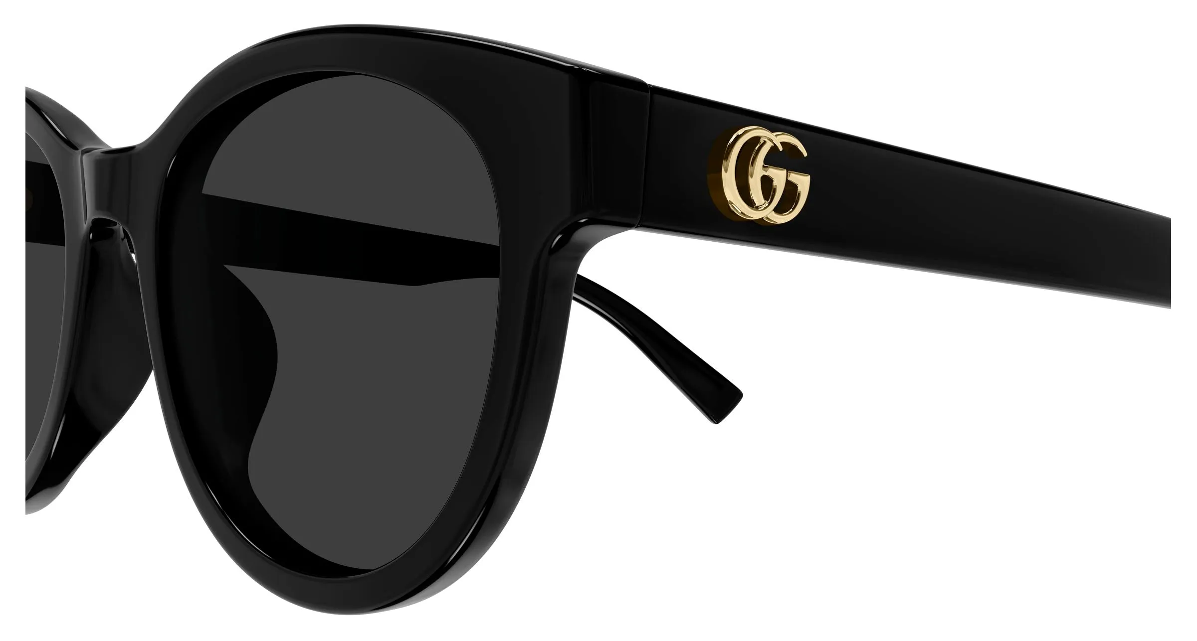 Gucci GG2127SK 001 Occhiali da sole Acetato Nero Grigio Rotonda - immagine 3