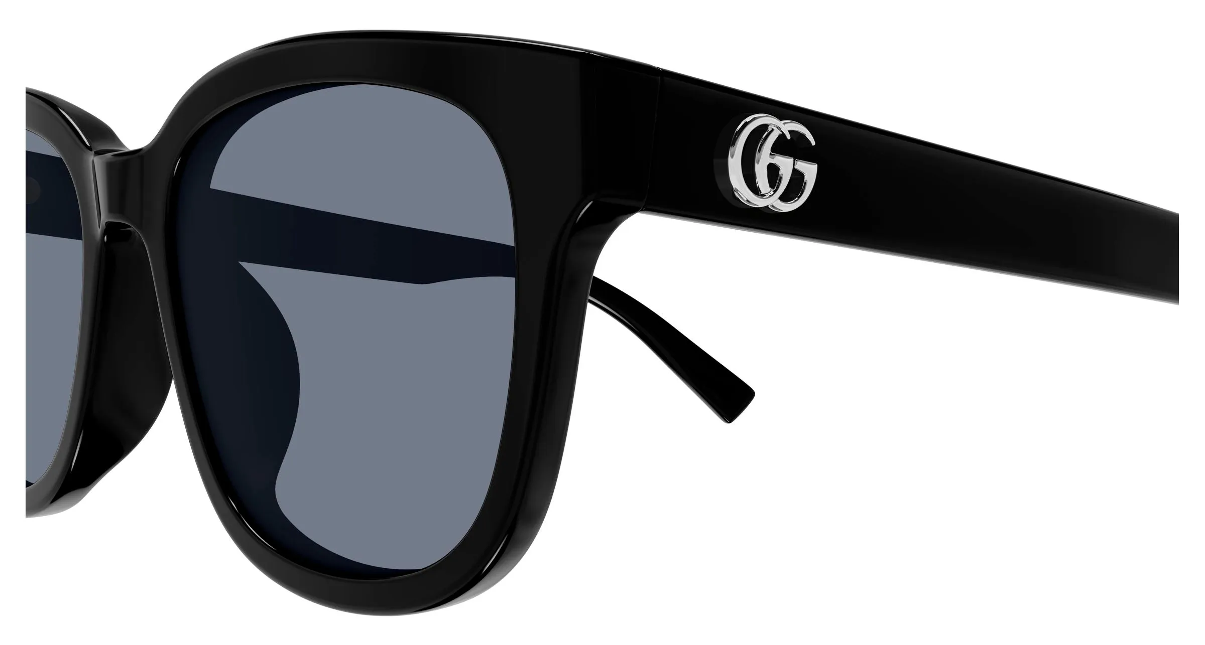 Gucci GG2126SK 004 Occhiali da sole Acetato Nero Grigio Rotonda - immagine 3