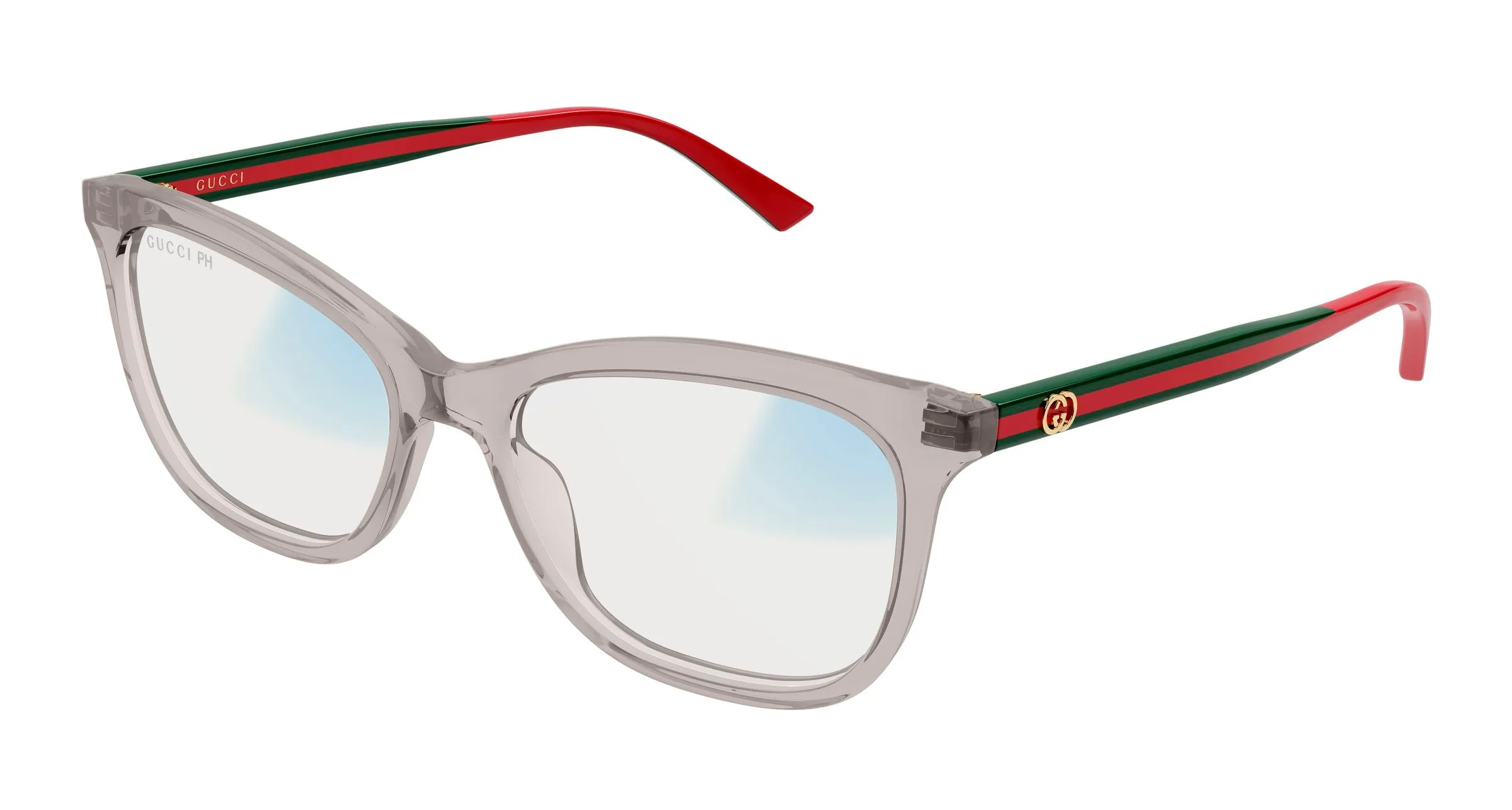 Gucci GG2117S 001 Occhiali da sole Acetato Grigio Trasparente Cat Eye Fotocromatico - immagine 1