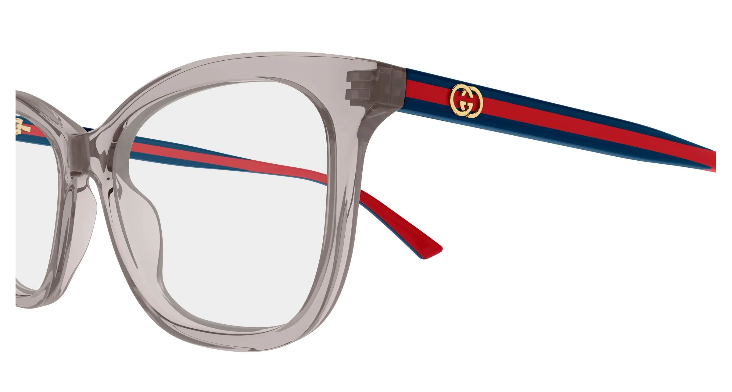Gucci GG2117O 004 Montature da vista Acetato Grigio Trasparente Cat Eye - immagine 3