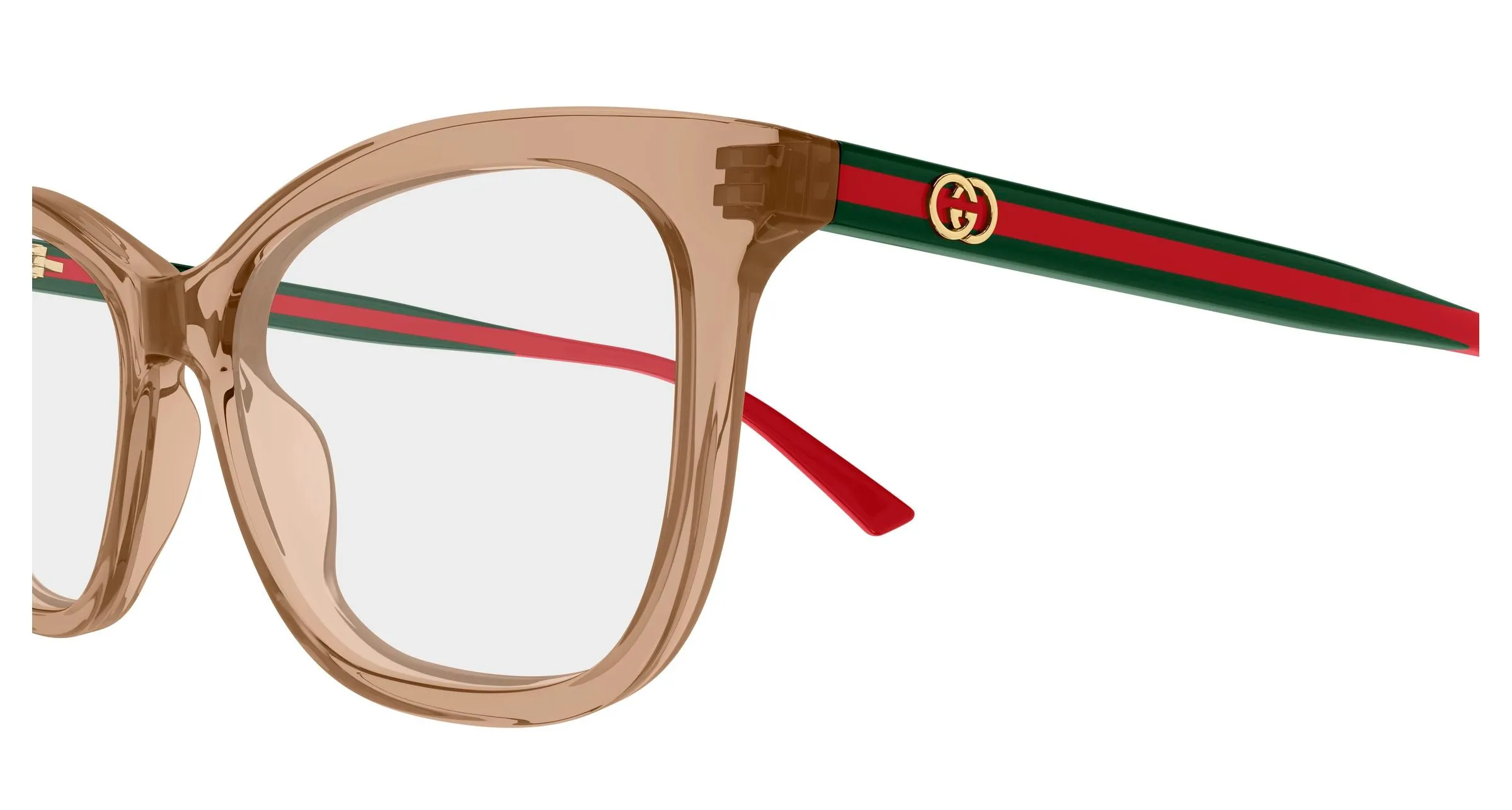 Gucci GG2117O 003 Montature da vista Acetato Marrone Trasparente Cat Eye - immagine 3
