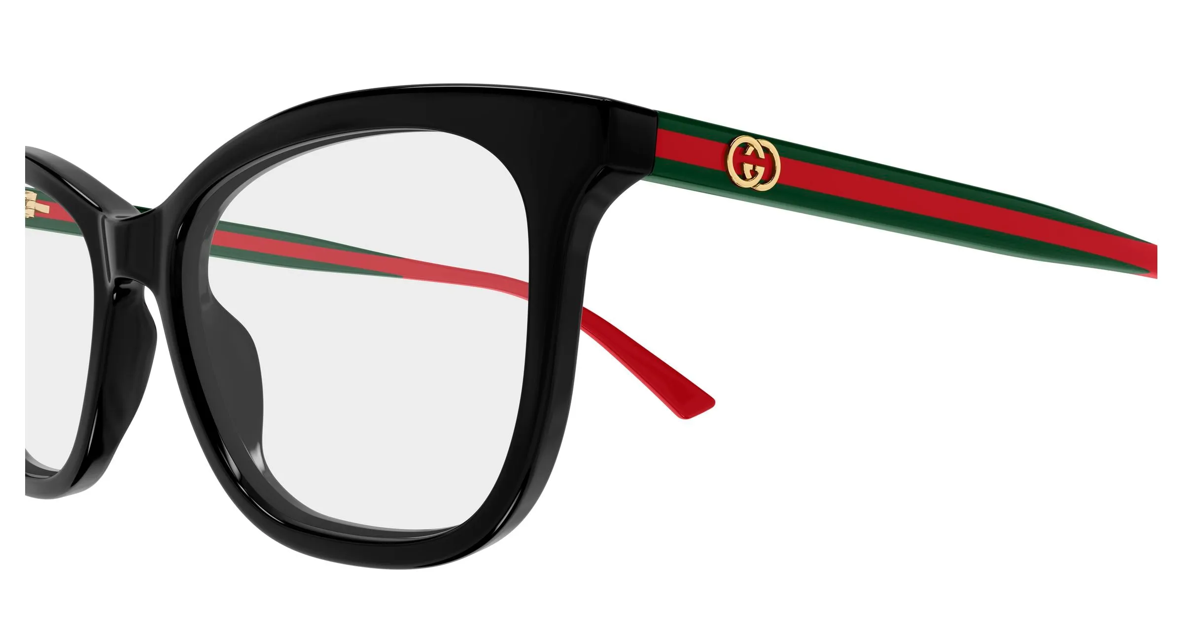 Gucci GG2117O 001 Montature da vista Acetato Nero Trasparente Cat Eye - immagine 3