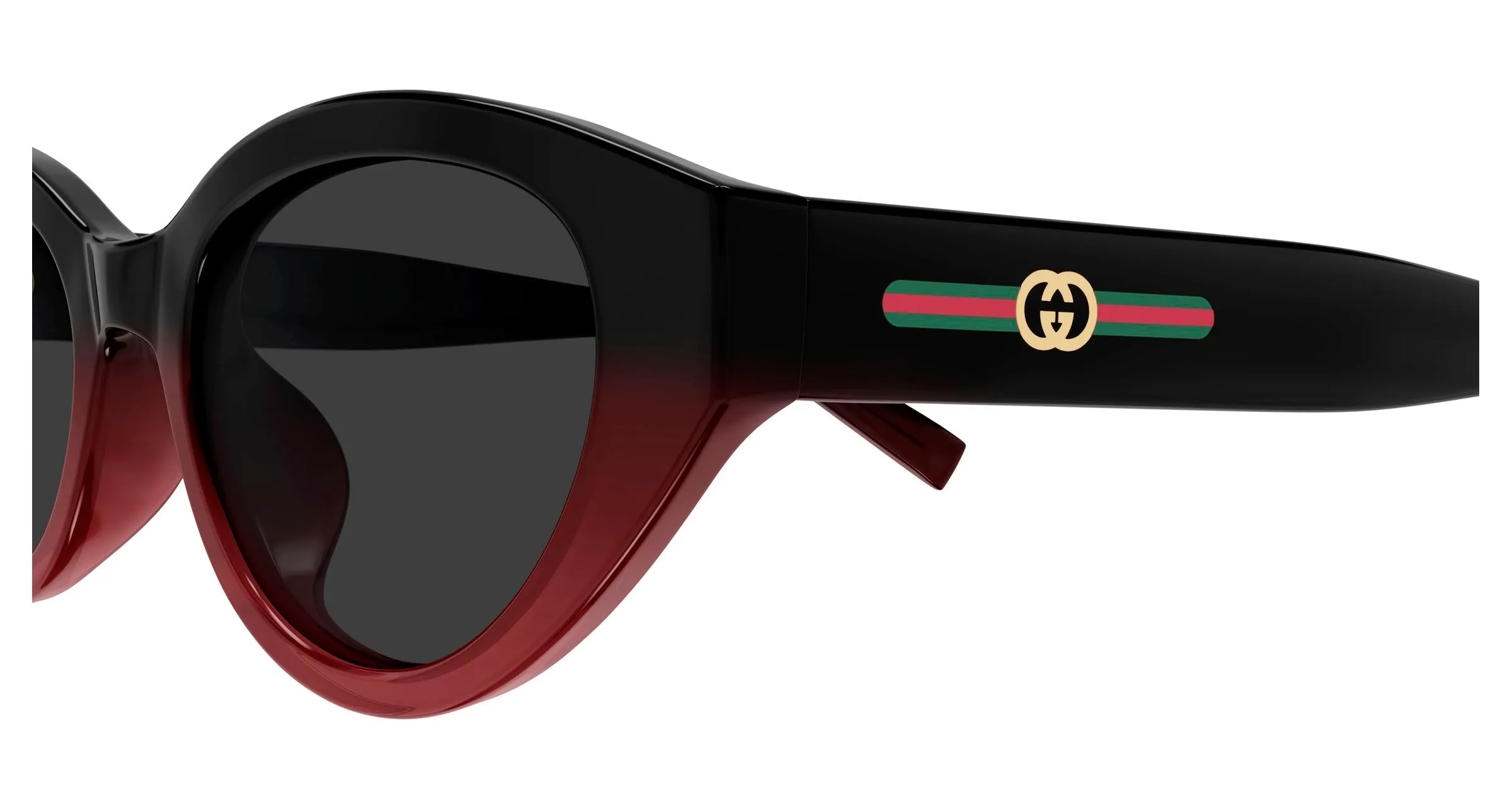 Gucci GG2105SA 003 Occhiali da sole Iniettato Nero Grigio Cat Eye - immagine 3