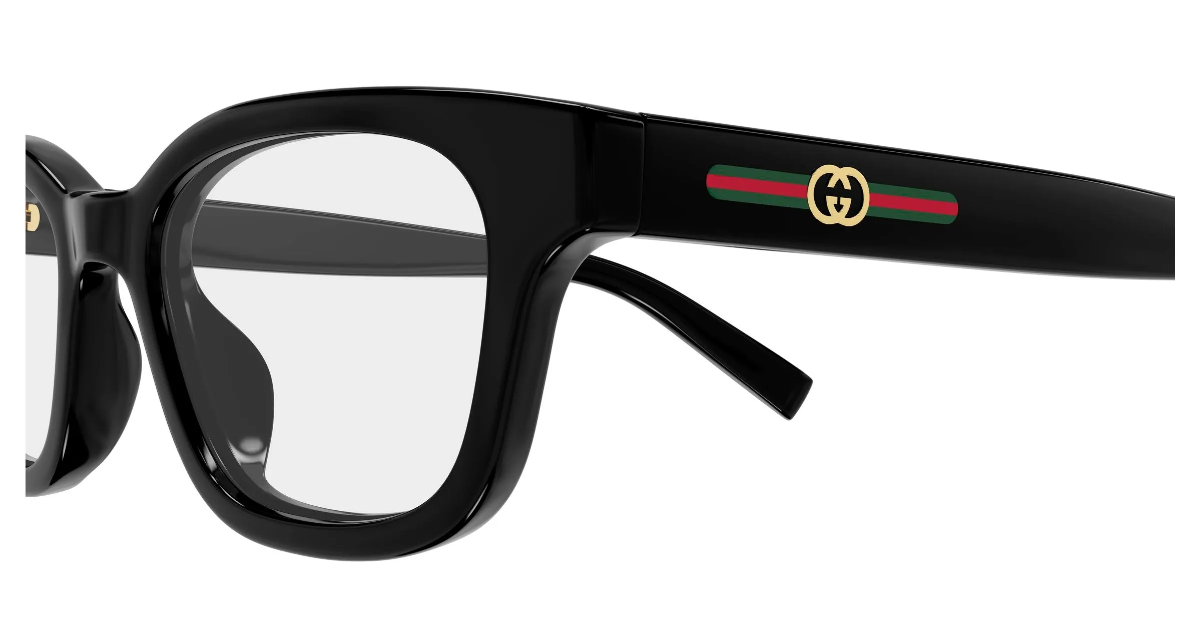 Gucci GG2103OL 001 Montature da vista Iniettato Nero Trasparente Squadrata - immagine 3