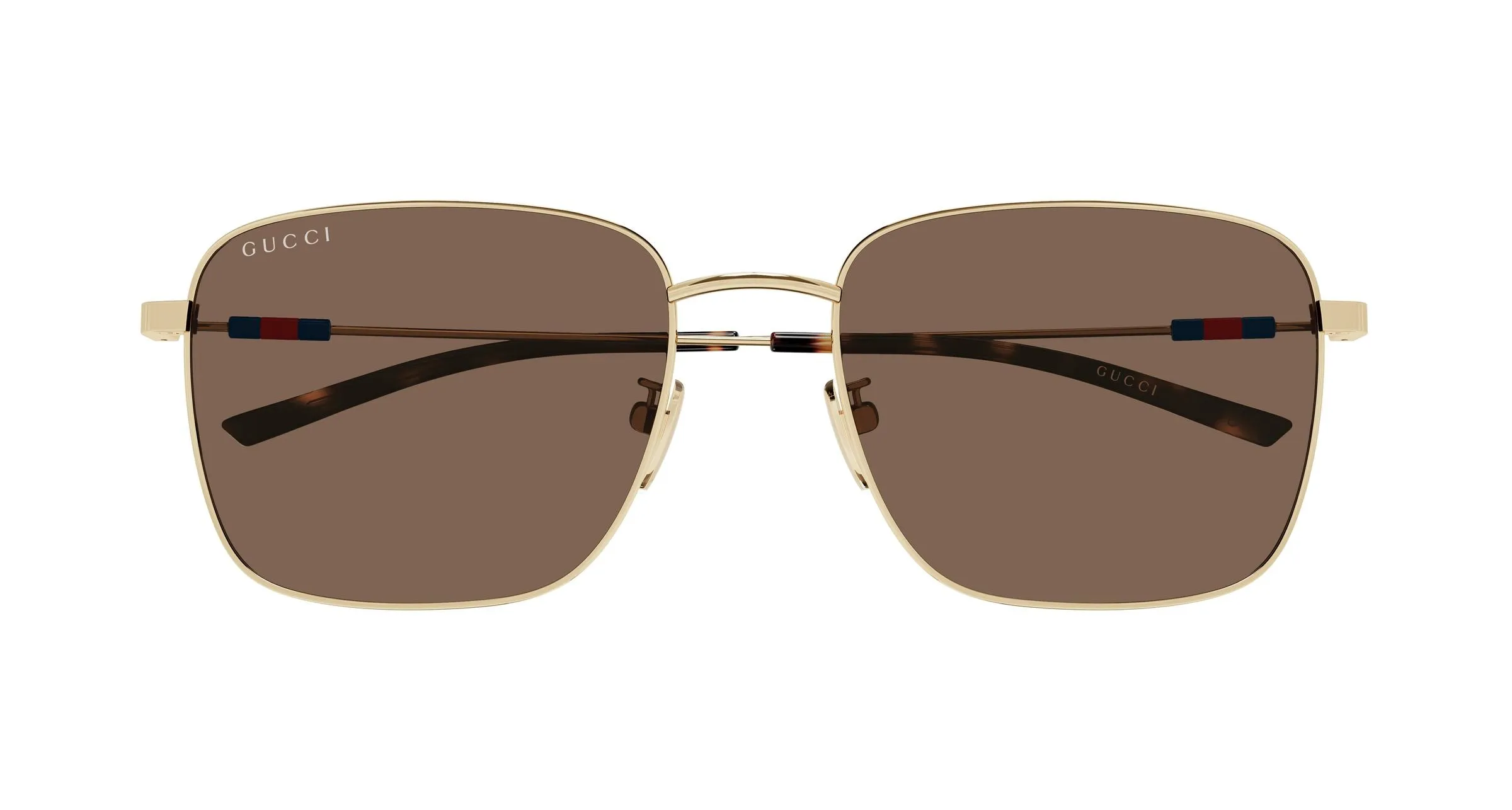 Gucci GG2097SK 004 Occhiali da sole Metallo Oro Marrone Squadrata - immagine 2