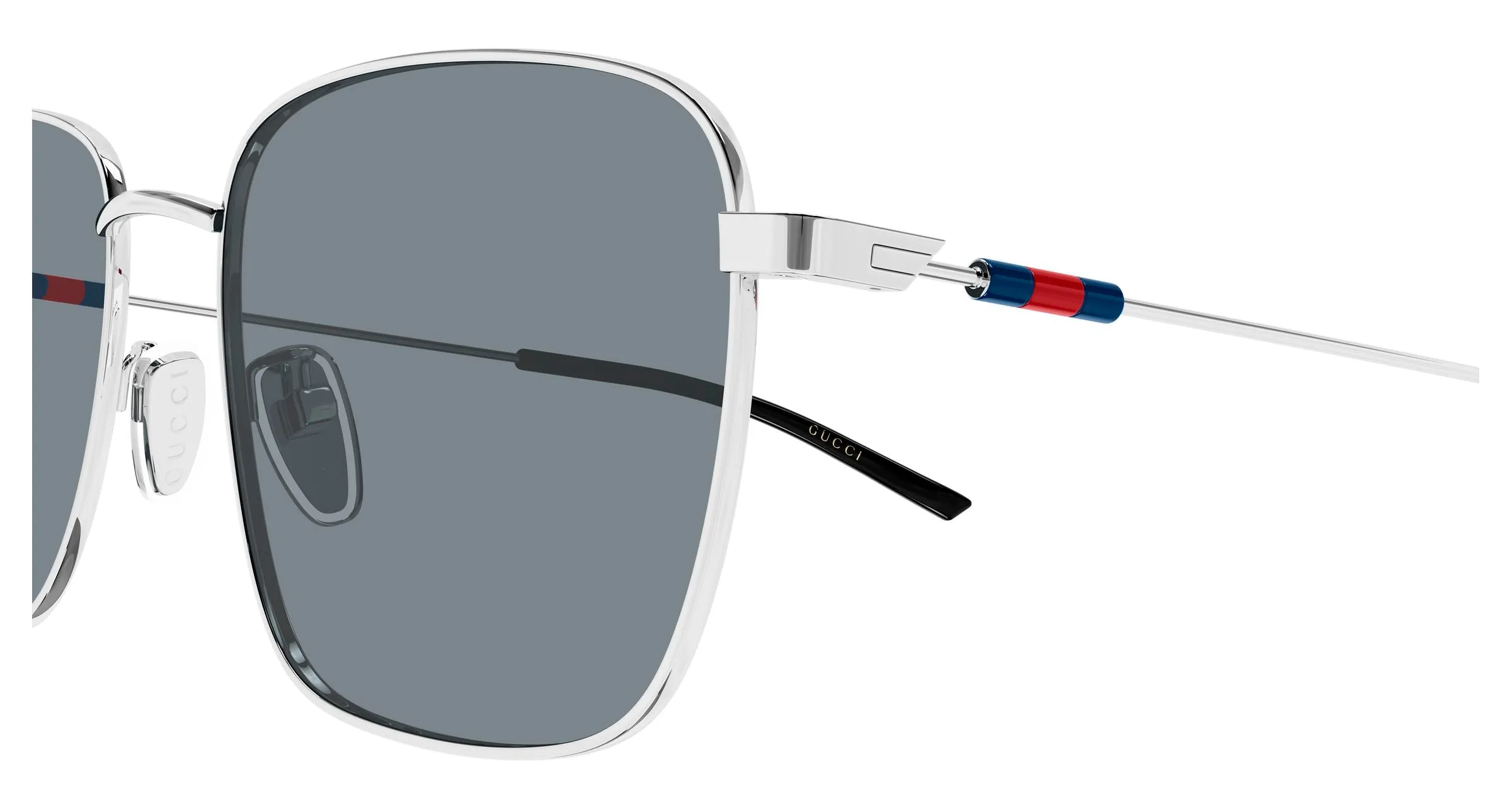 Gucci GG2097SK 003 Occhiali da sole Metallo Argento Grigio Squadrata - immagine 3