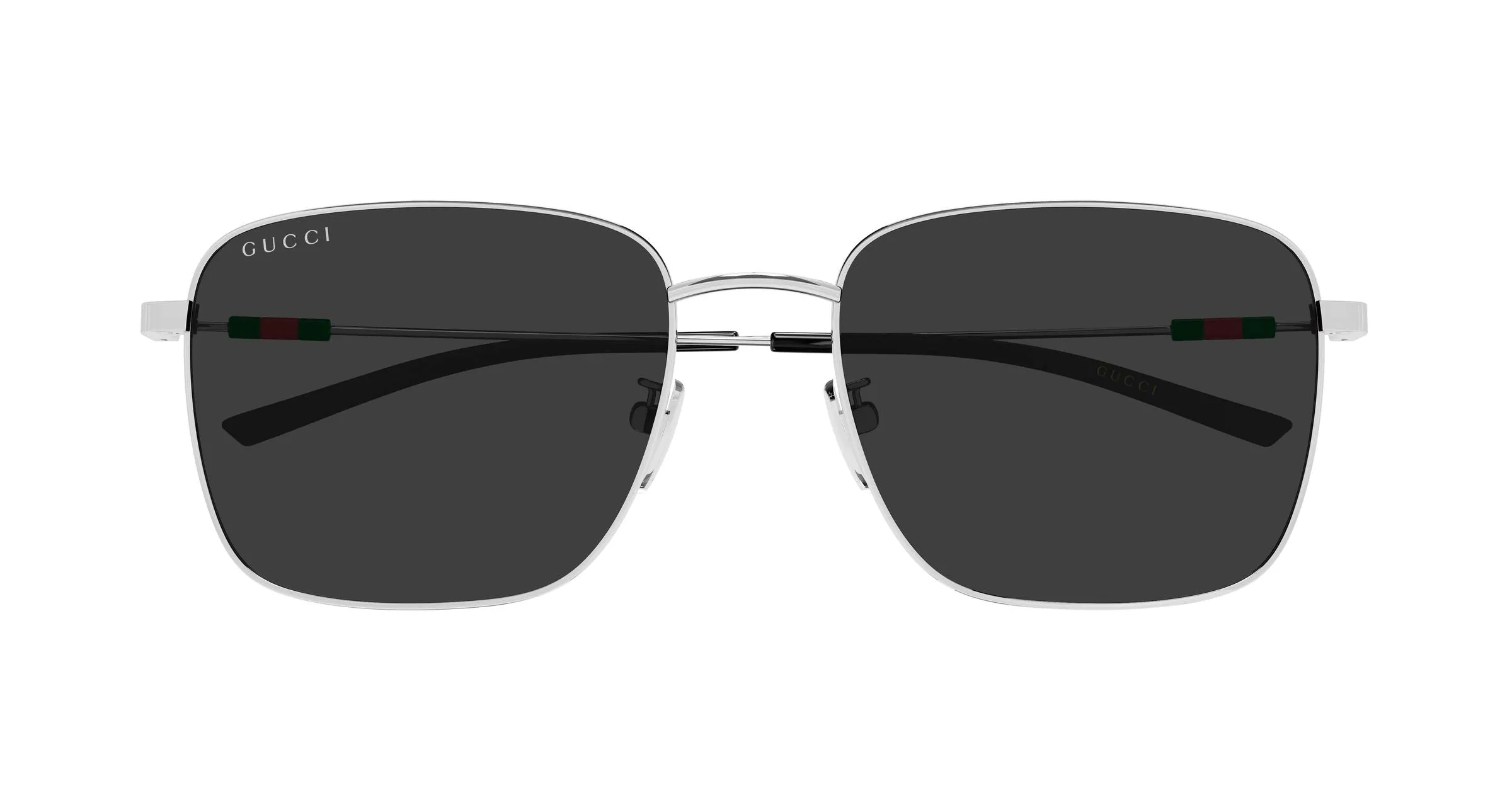 Gucci GG2097SK 001 Occhiali da sole Metallo Argento Grigio Squadrata - immagine 2