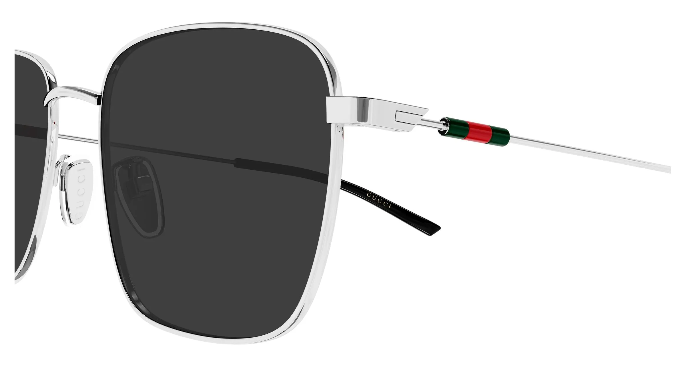 Gucci GG2097SK 001 Occhiali da sole Metallo Argento Grigio Squadrata - immagine 3