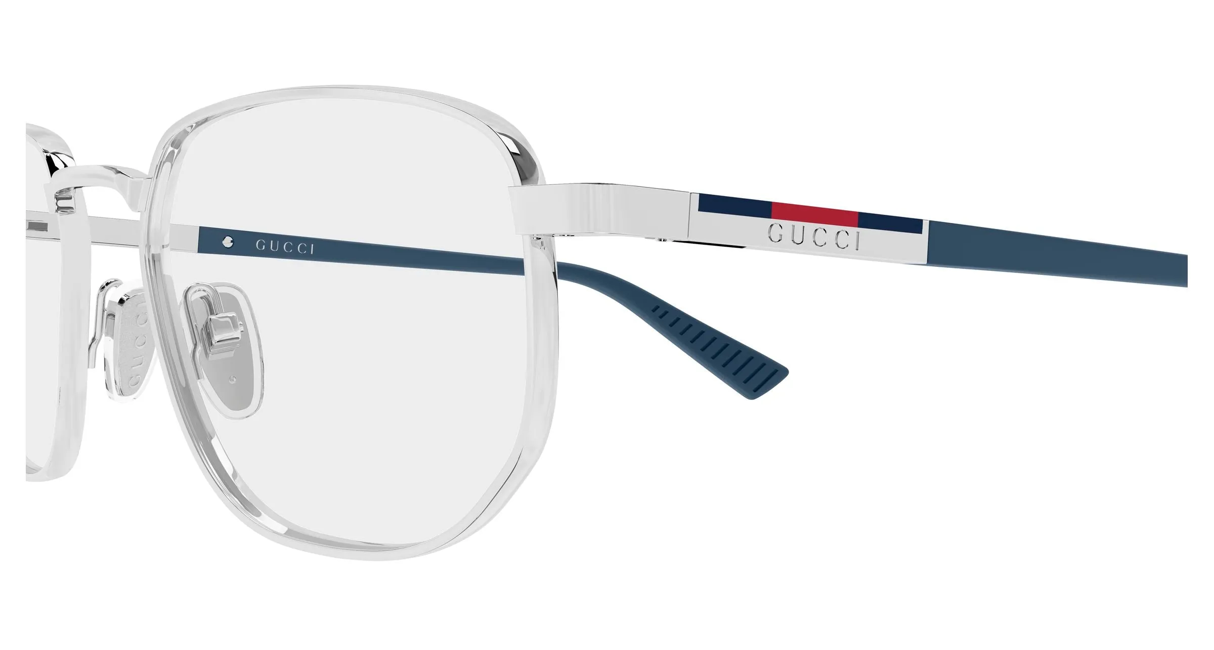 Gucci GG2093O 002 Montature da vista Metallo Argento Trasparente Rotonda - immagine 3
