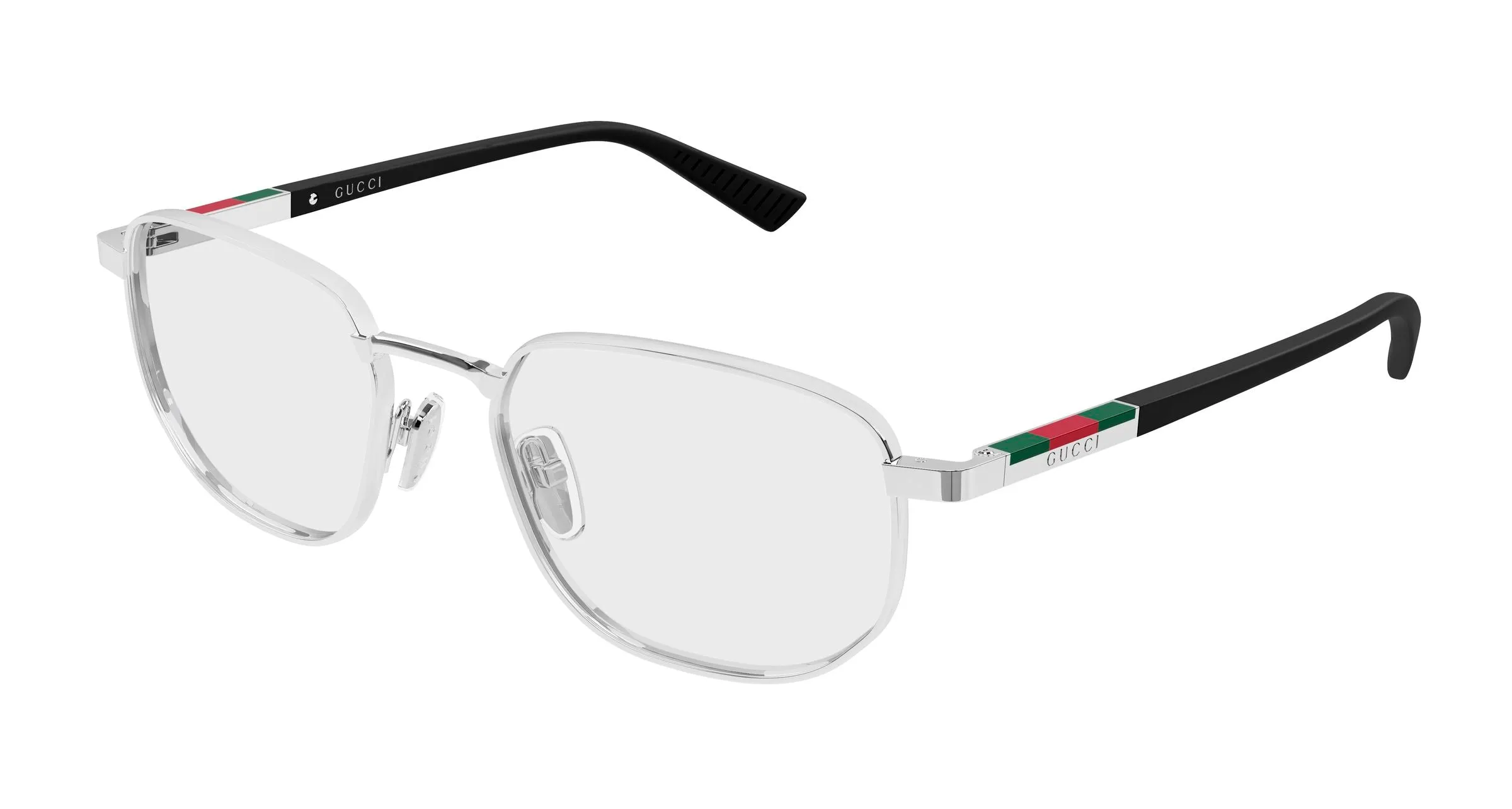 Gucci GG2093O 001 Montature da vista Metallo Argento Trasparente Rotonda - immagine 1