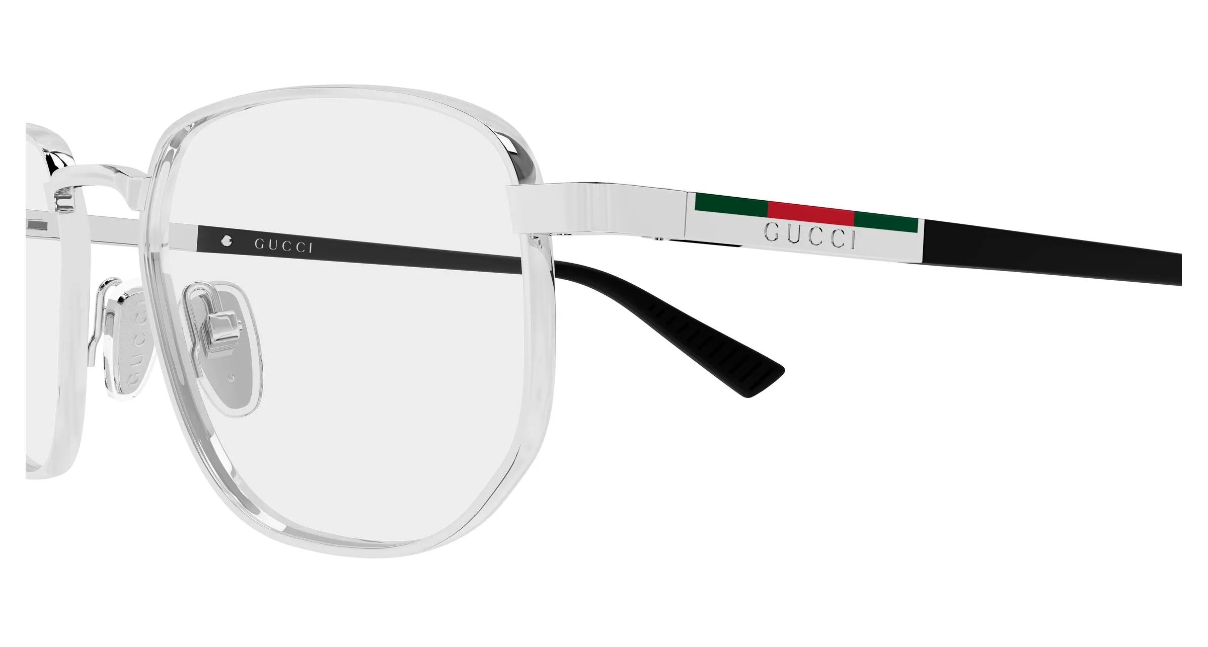 Gucci GG2093O 001 Montature da vista Metallo Argento Trasparente Rotonda - immagine 3