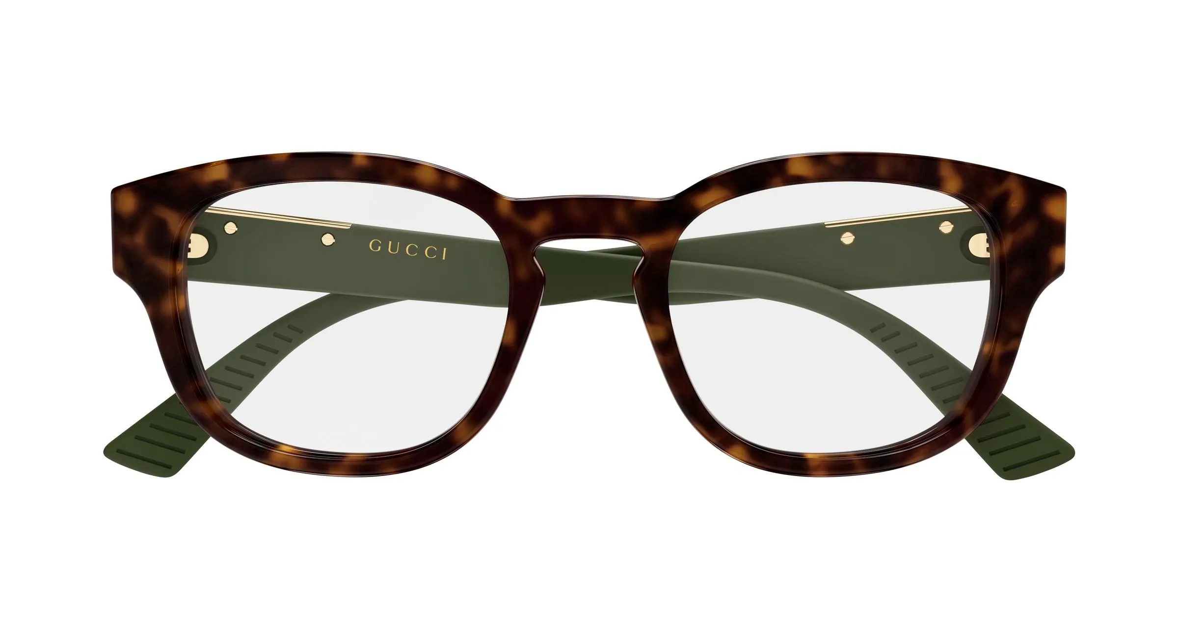 Gucci GG2090O 004 Montature da vista Acetato Havana Trasparente Rotonda - immagine 2