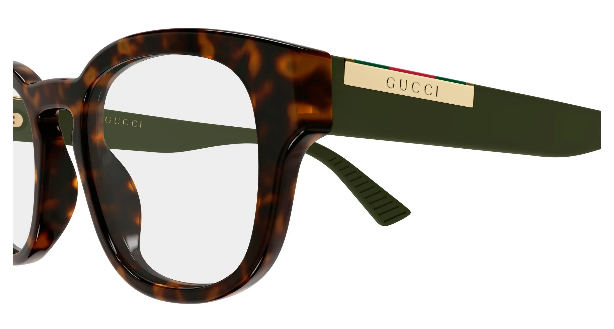 Gucci GG2090O 004 Montature da vista Acetato Havana Trasparente Rotonda - immagine 3