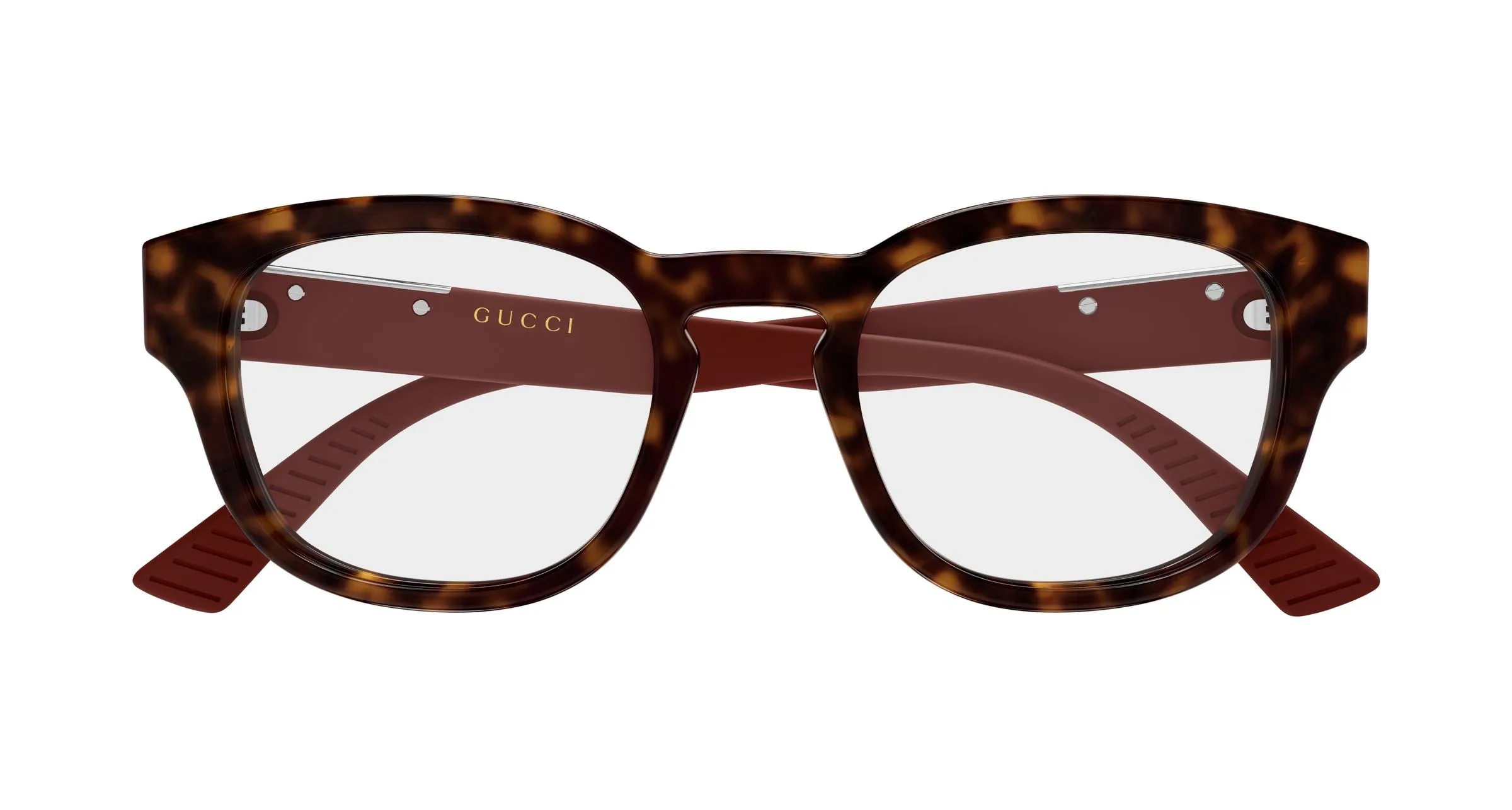 Gucci GG2090O 003 Montature da vista Acetato Havana Trasparente Rotonda - immagine 2