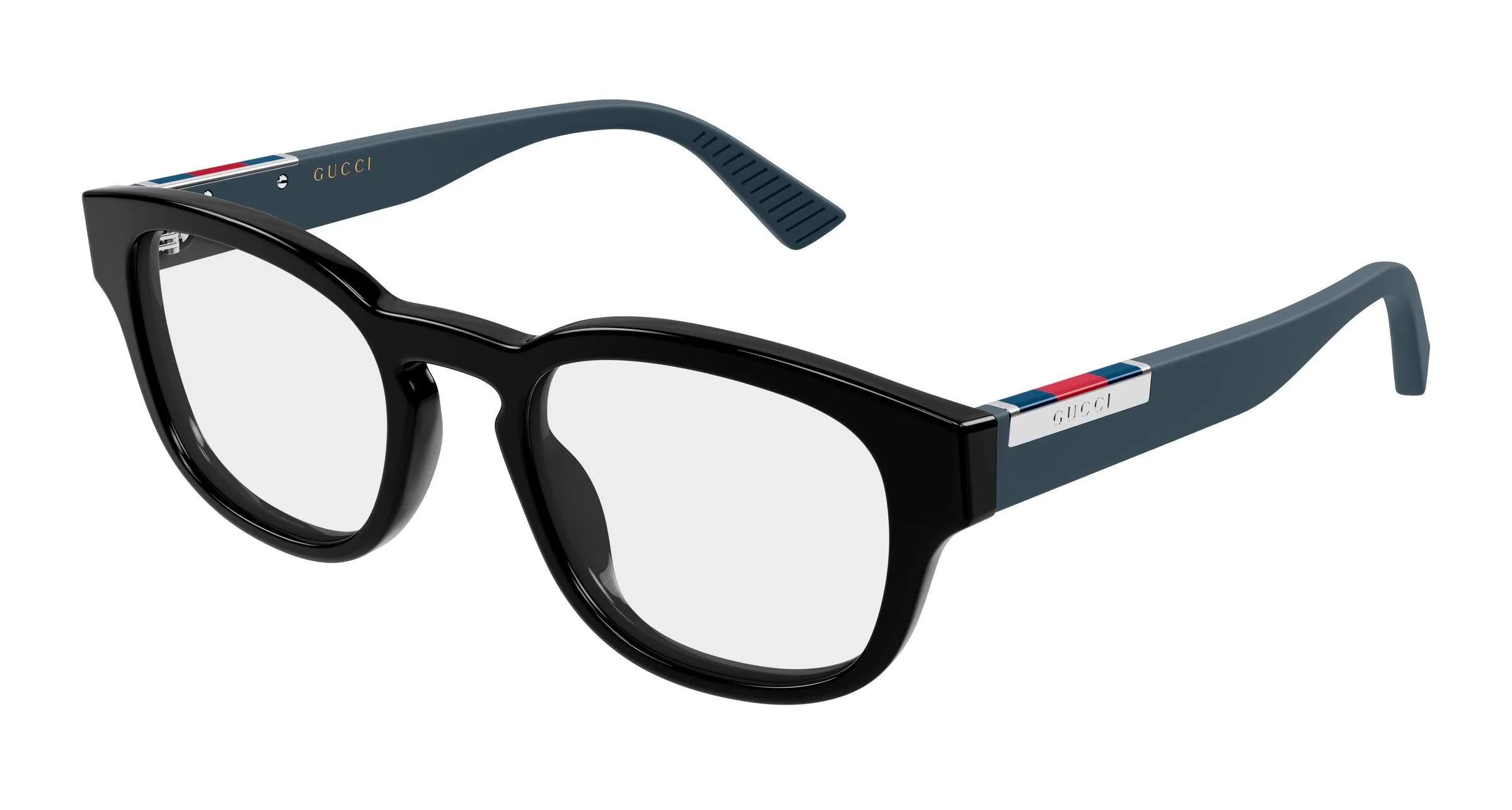 Gucci GG2090O 002 Montature da vista Acetato Nero Trasparente Rotonda - immagine 1