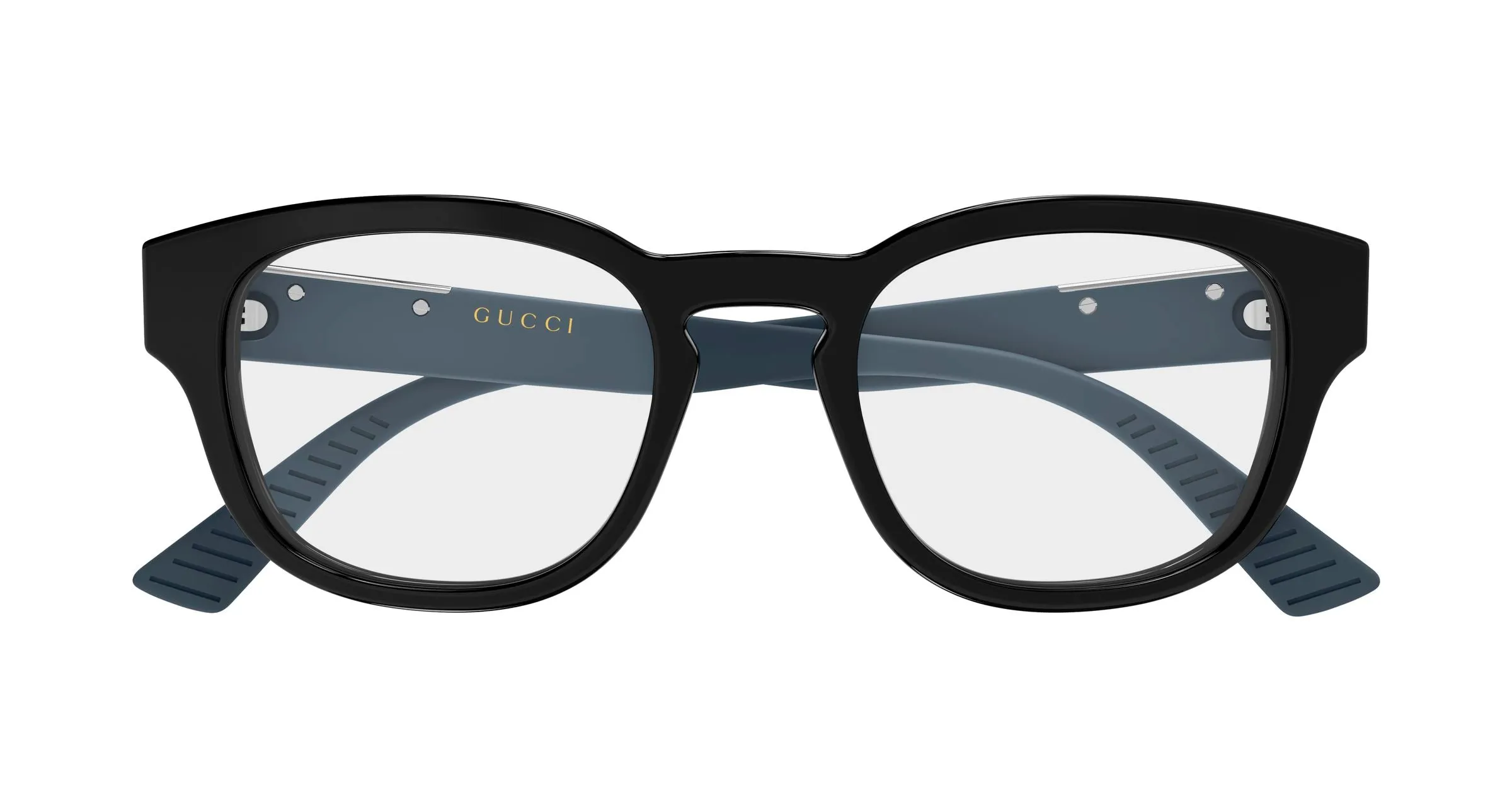 Gucci GG2090O 002 Montature da vista Acetato Nero Trasparente Rotonda - immagine 2