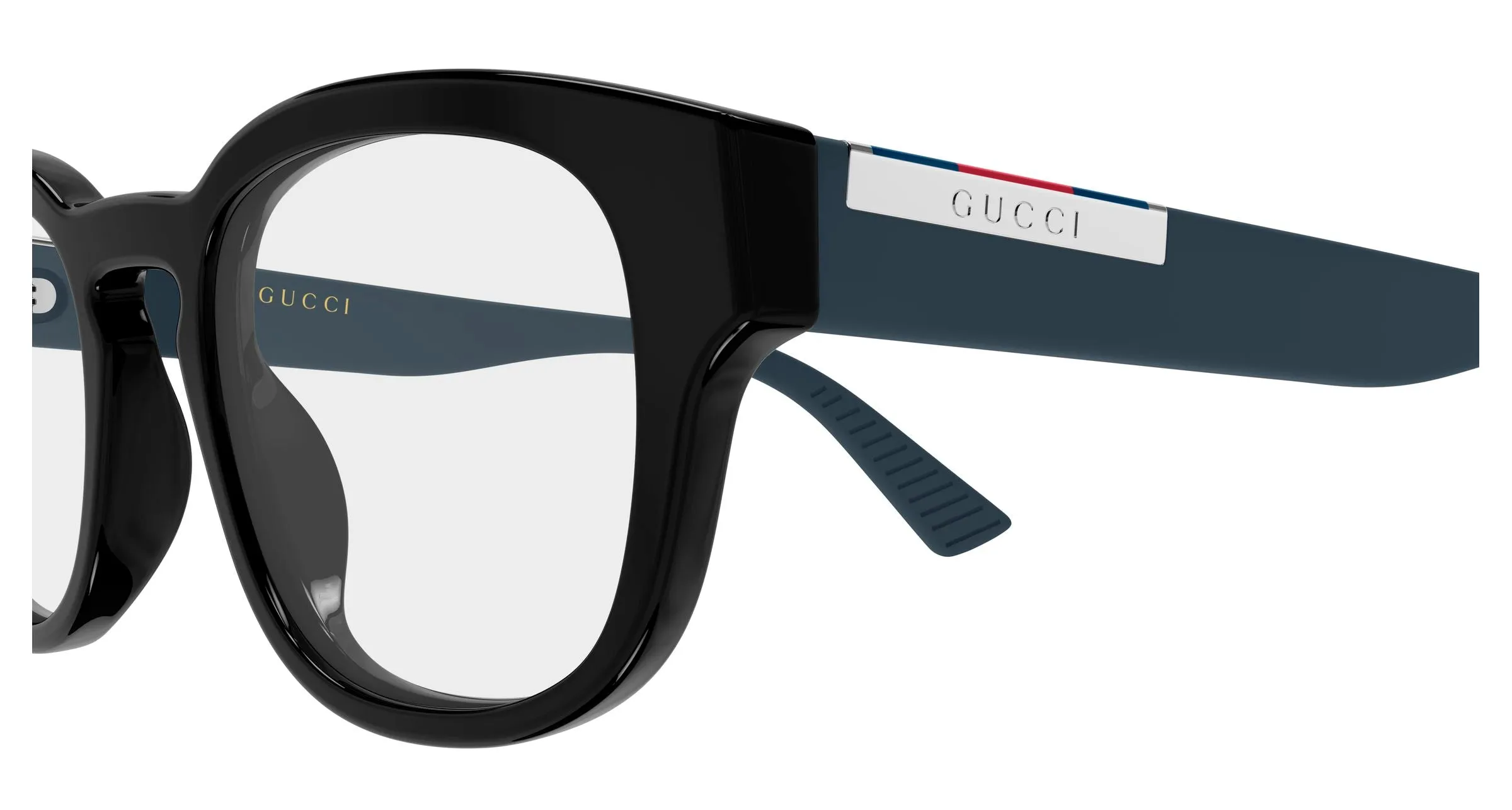 Gucci GG2090O 002 Montature da vista Acetato Nero Trasparente Rotonda - immagine 3