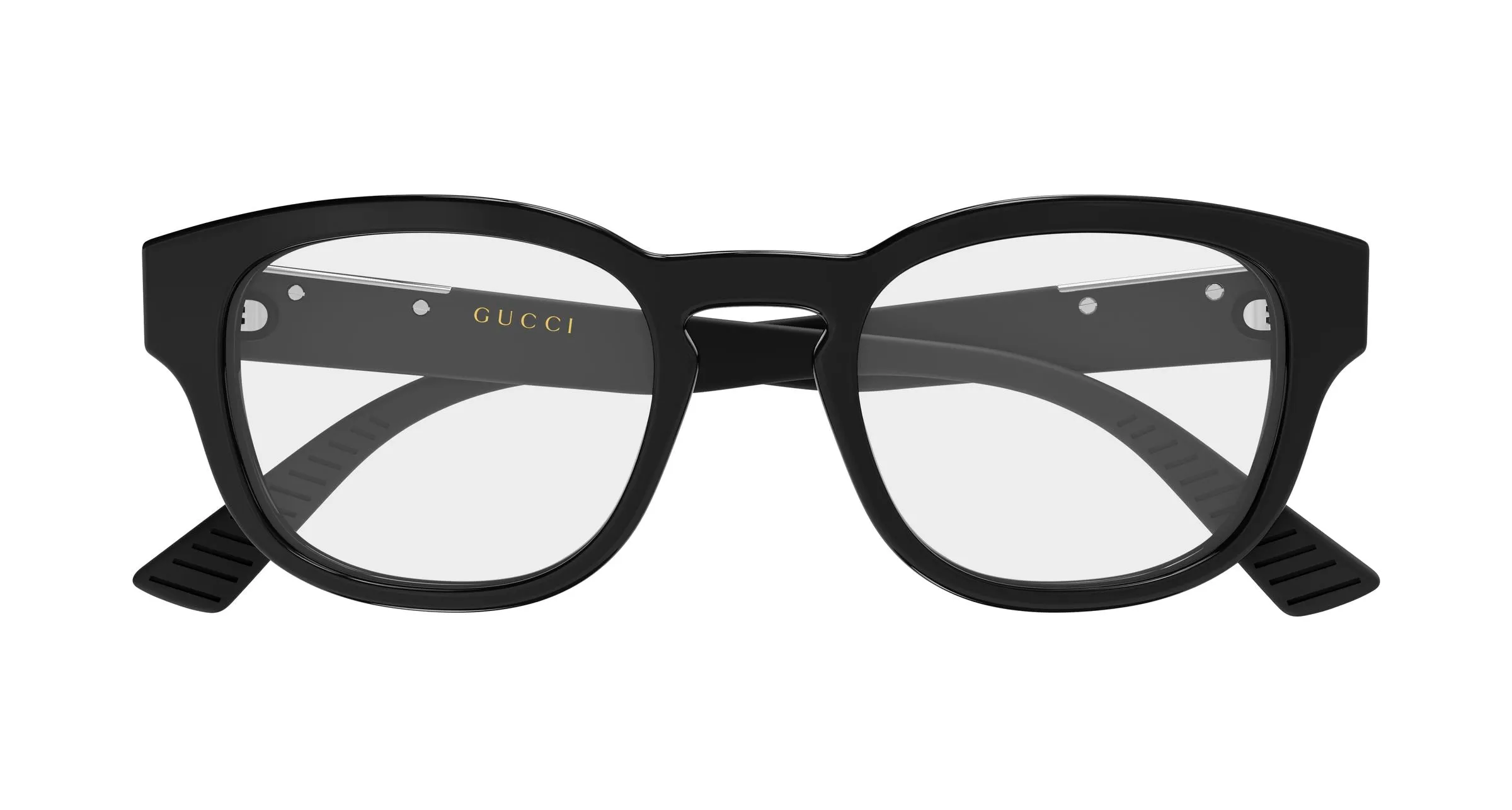 Gucci GG2090O 001 Montature da vista Acetato Nero Trasparente Rotonda - immagine 2