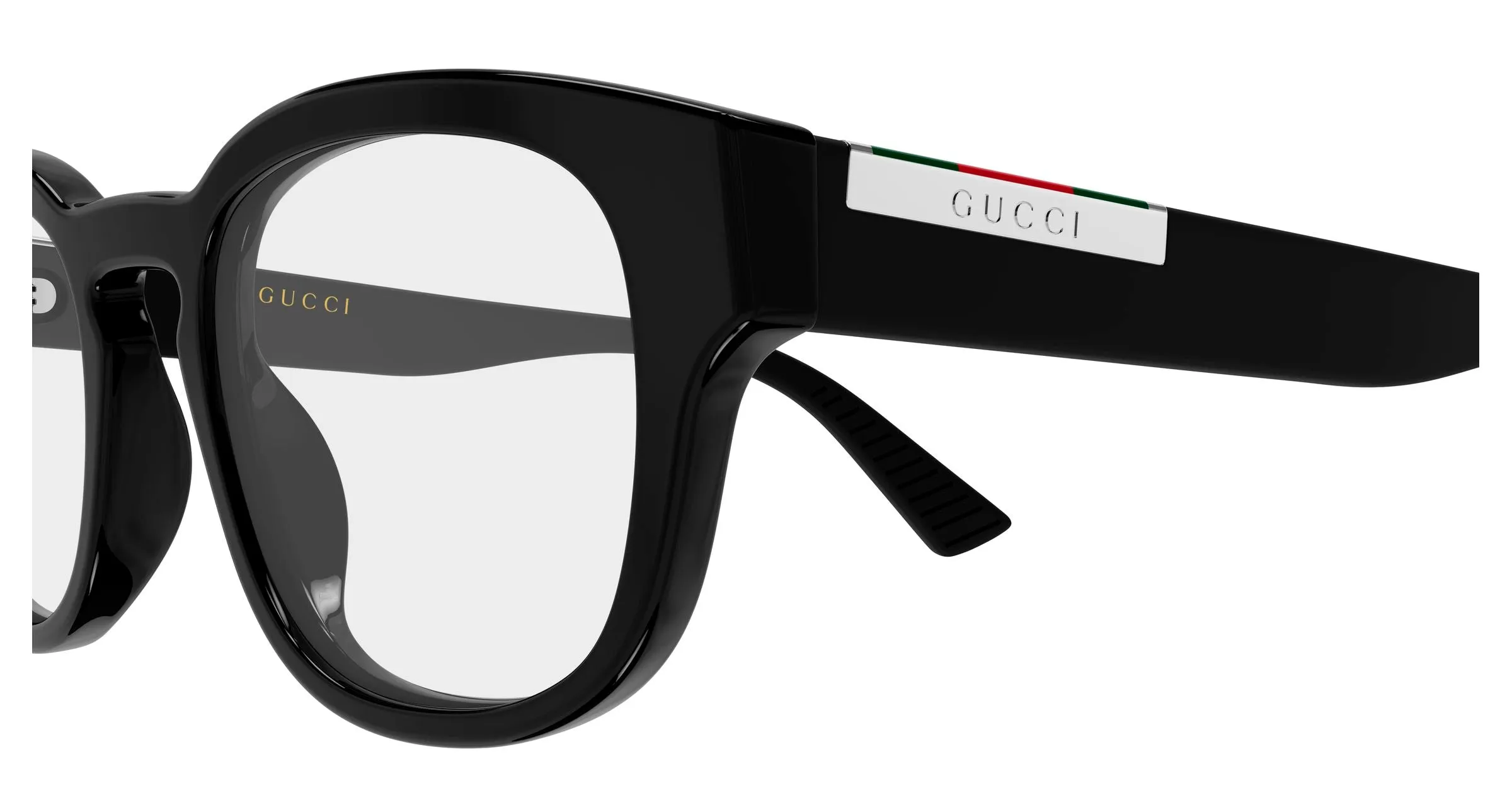 Gucci GG2090O 001 Montature da vista Acetato Nero Trasparente Rotonda - immagine 3