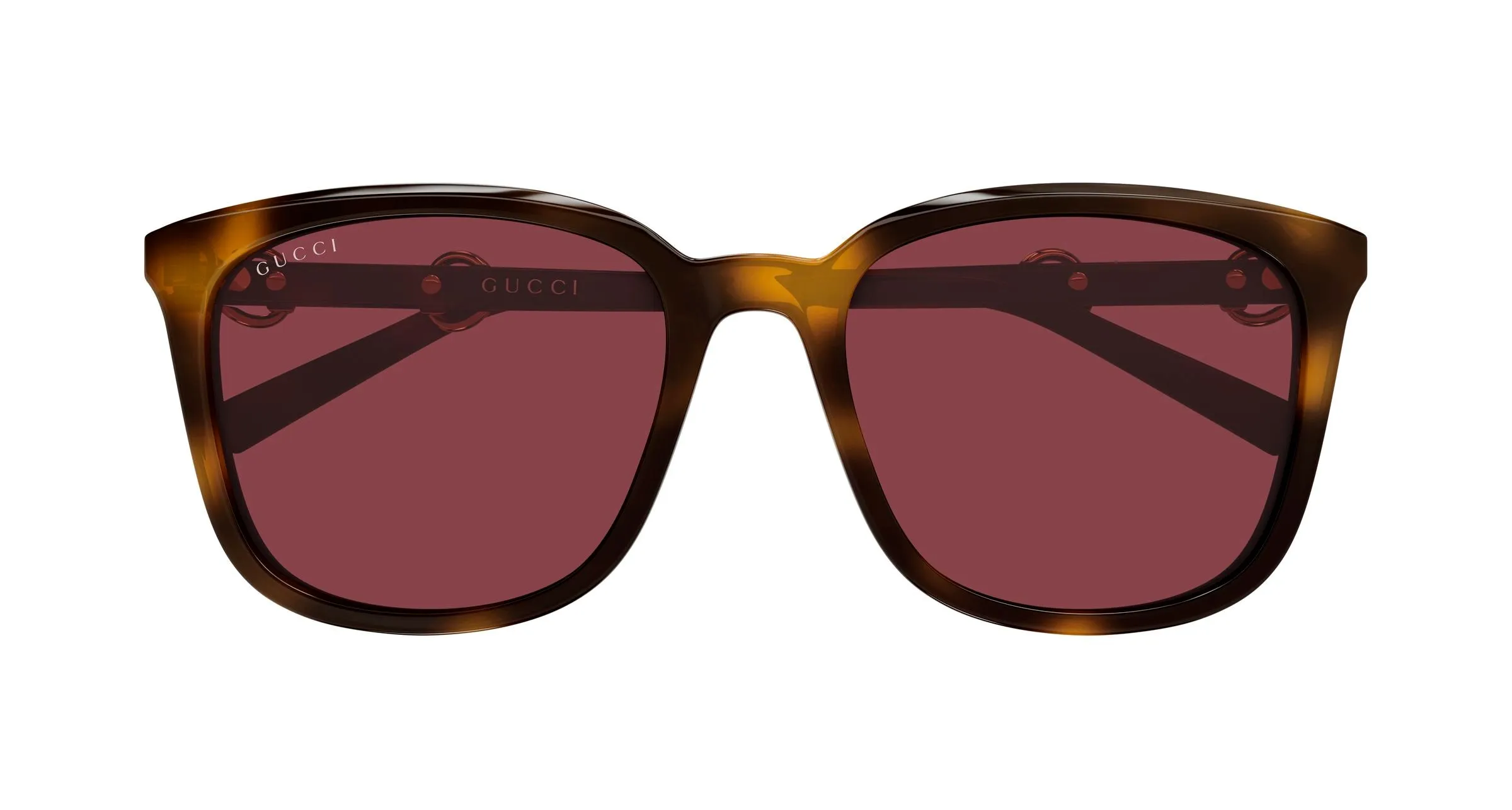 Gucci GG2057SK 003 Occhiali da sole Acetato Havana Rosso Squadrata - immagine 2