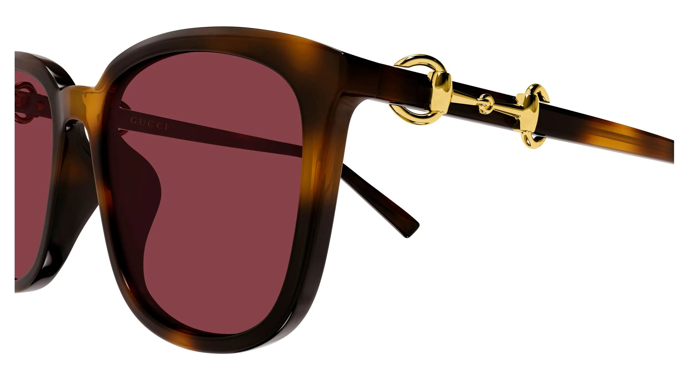 Gucci GG2057SK 003 Occhiali da sole Acetato Havana Rosso Squadrata - immagine 3