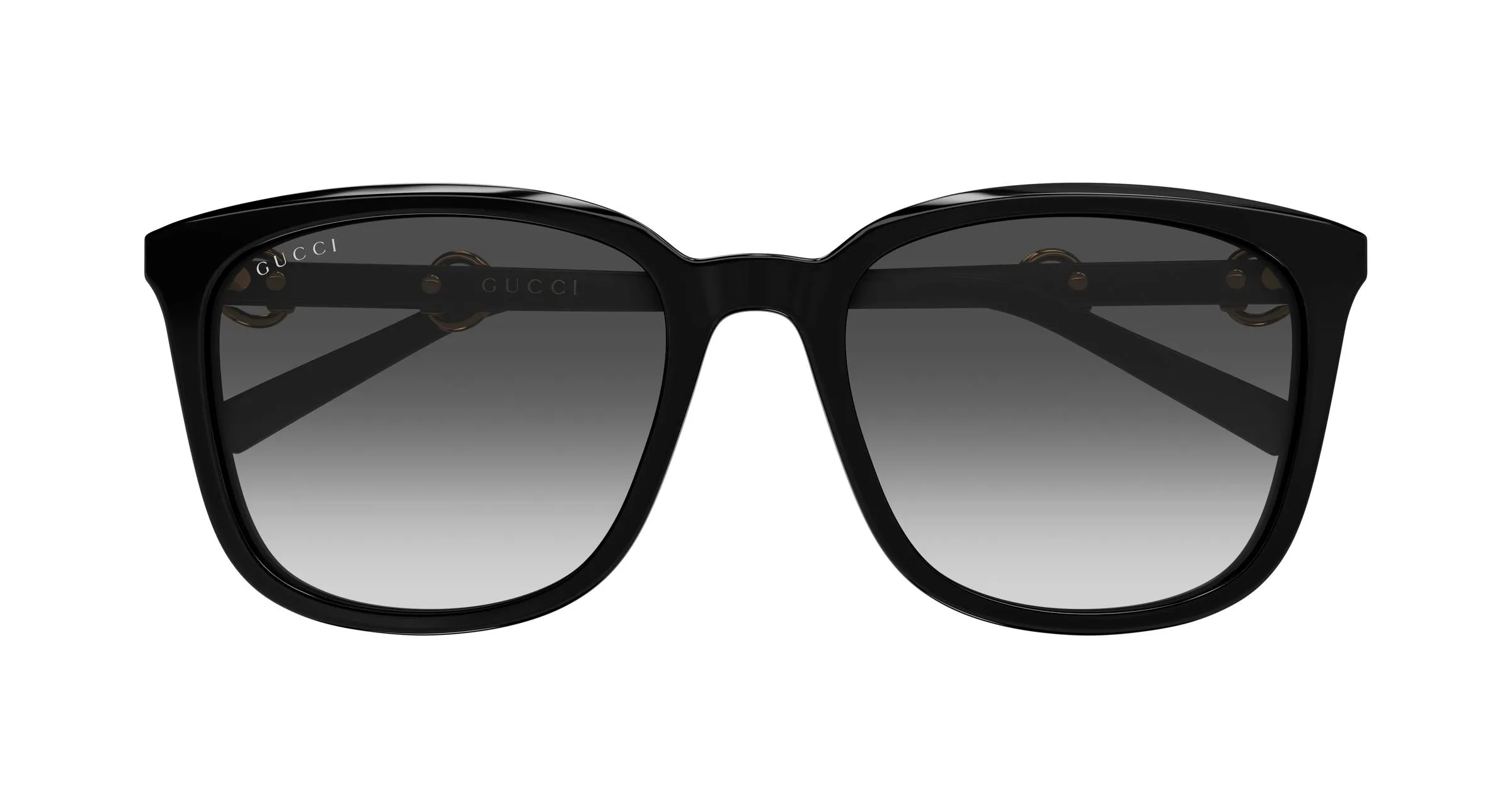 Gucci GG2057SK 001 Occhiali da sole Acetato Nero Grigio Squadrata Sfumato - immagine 2