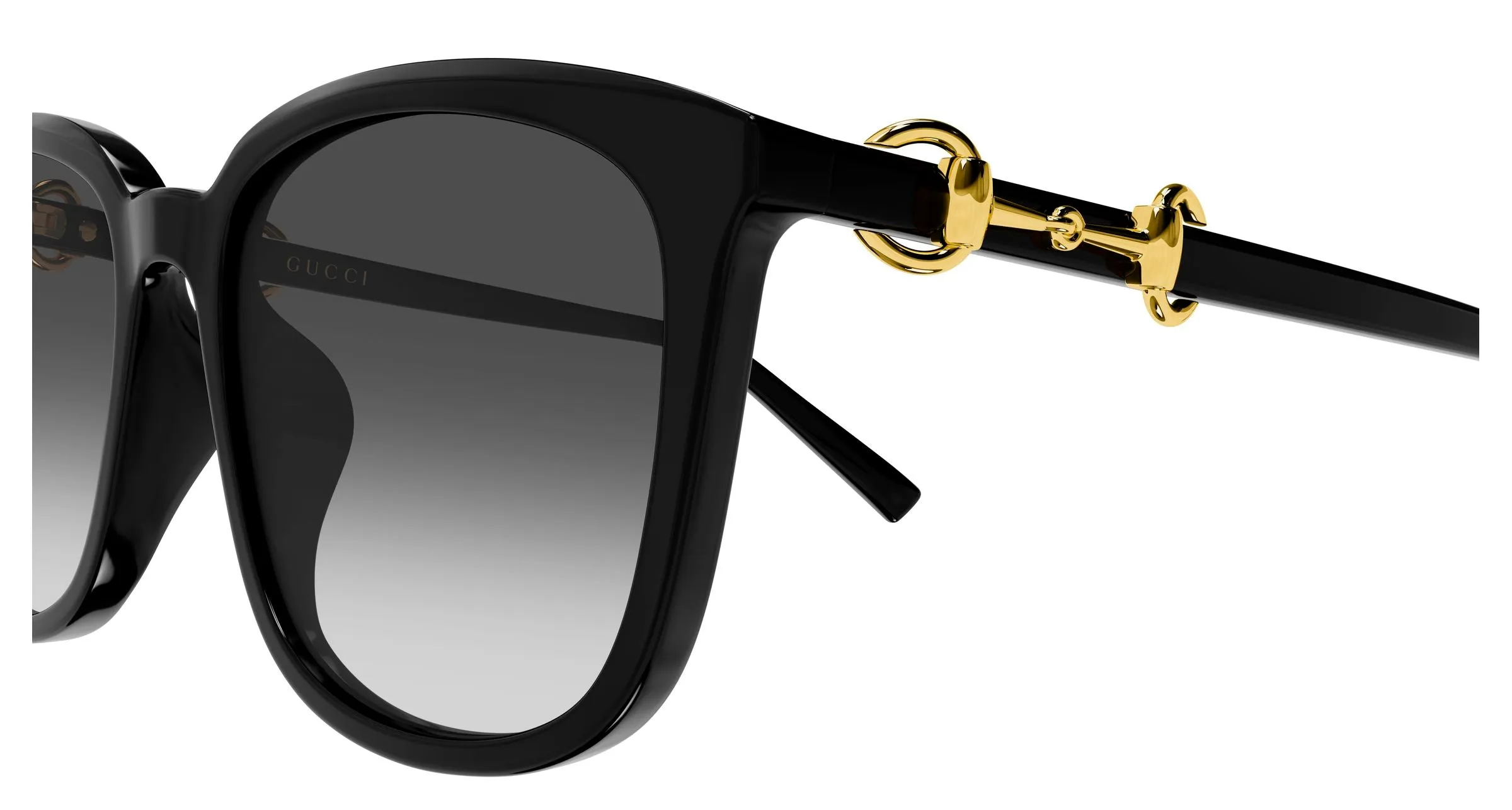Gucci GG2057SK 001 Occhiali da sole Acetato Nero Grigio Squadrata Sfumato - immagine 3