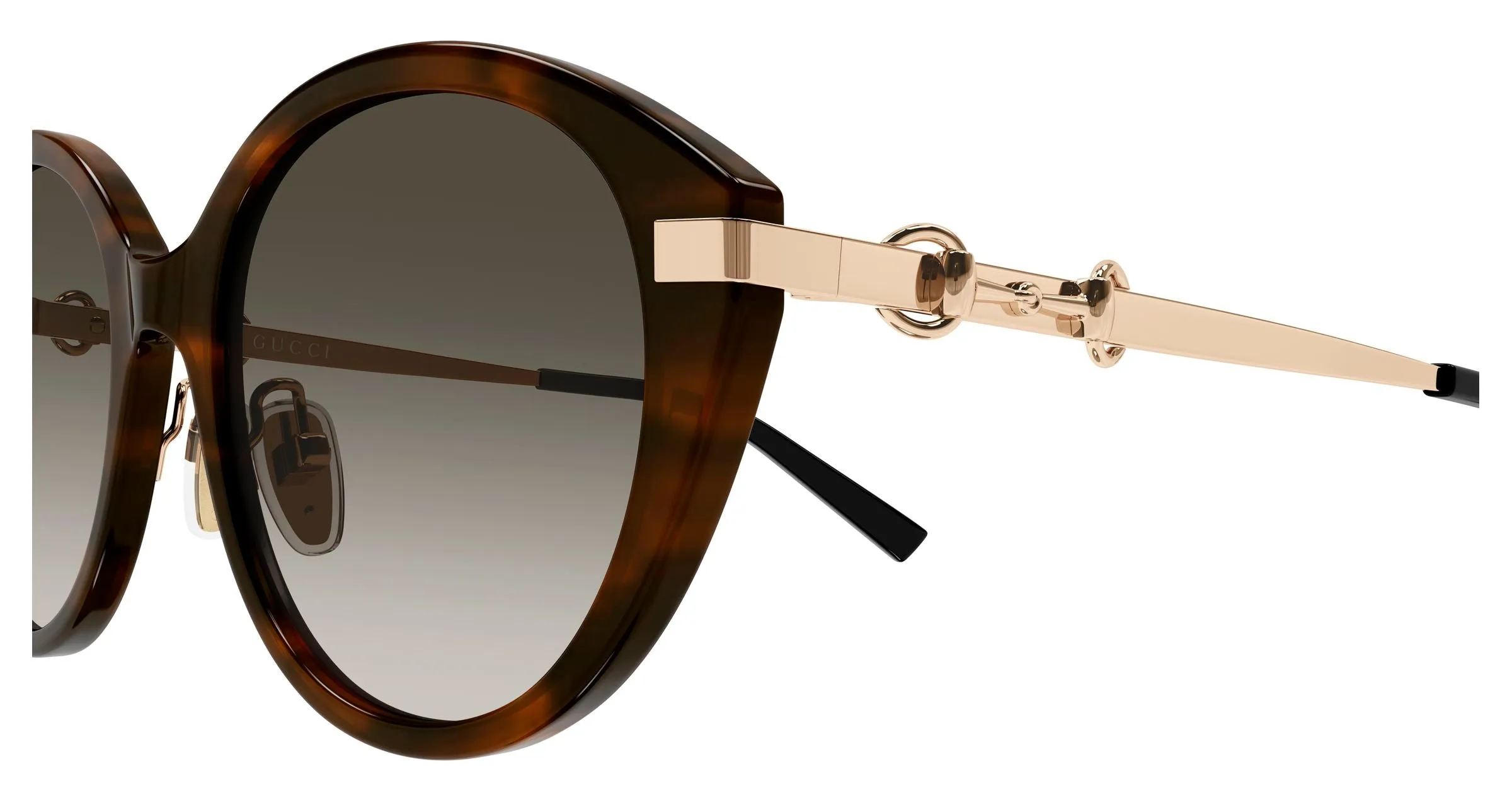Gucci GG2056SA 003 Occhiali da sole Acetato Havana Grigio Cat Eye Sfumato - immagine 3