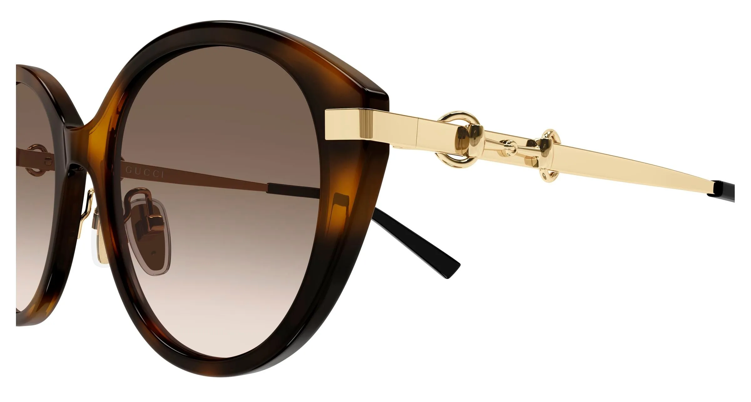 Gucci GG2056SA 002 Occhiali da sole Acetato Havana Marrone Cat Eye Sfumato - immagine 3