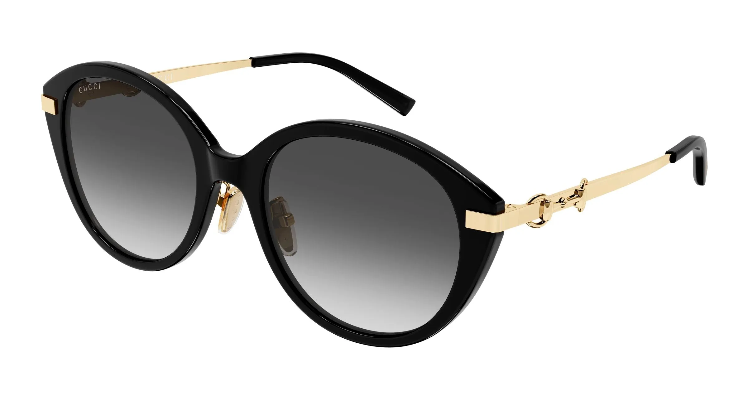 Gucci GG2056SA 001 Occhiali da sole Acetato Nero Grigio Cat Eye Sfumato - immagine 1