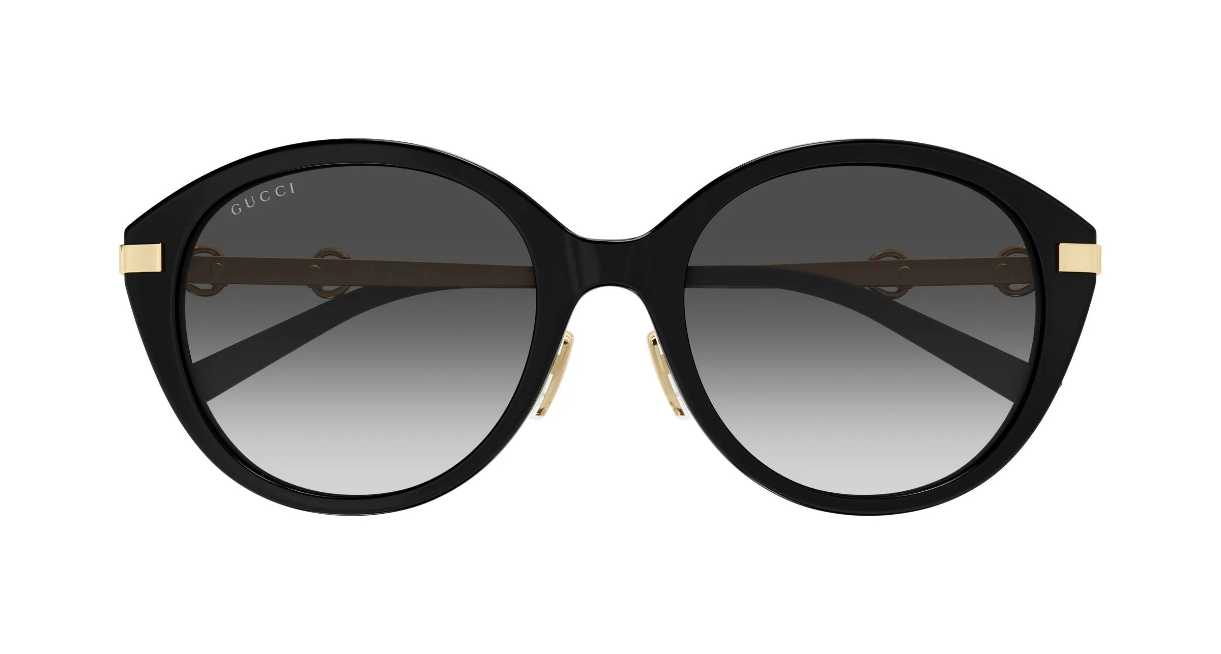 Gucci GG2056SA 001 Occhiali da sole Acetato Nero Grigio Cat Eye Sfumato - immagine 2