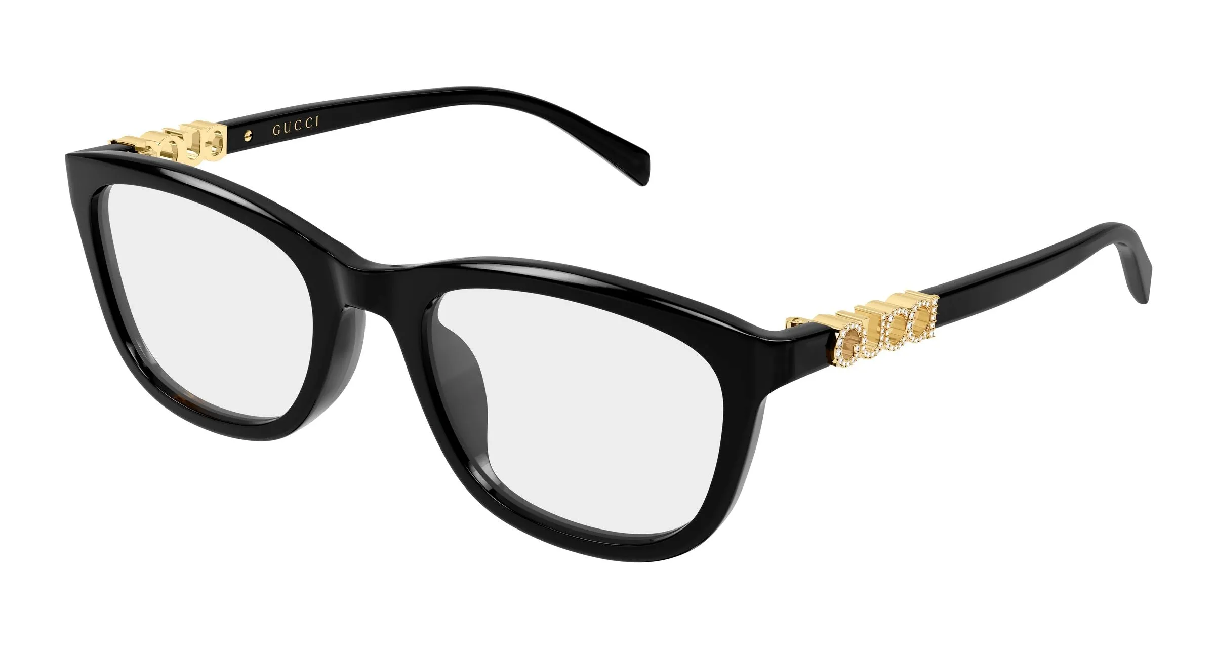 Gucci GG2035OA 004 Montature da vista Acetato Nero Trasparente Squadrata - immagine 1