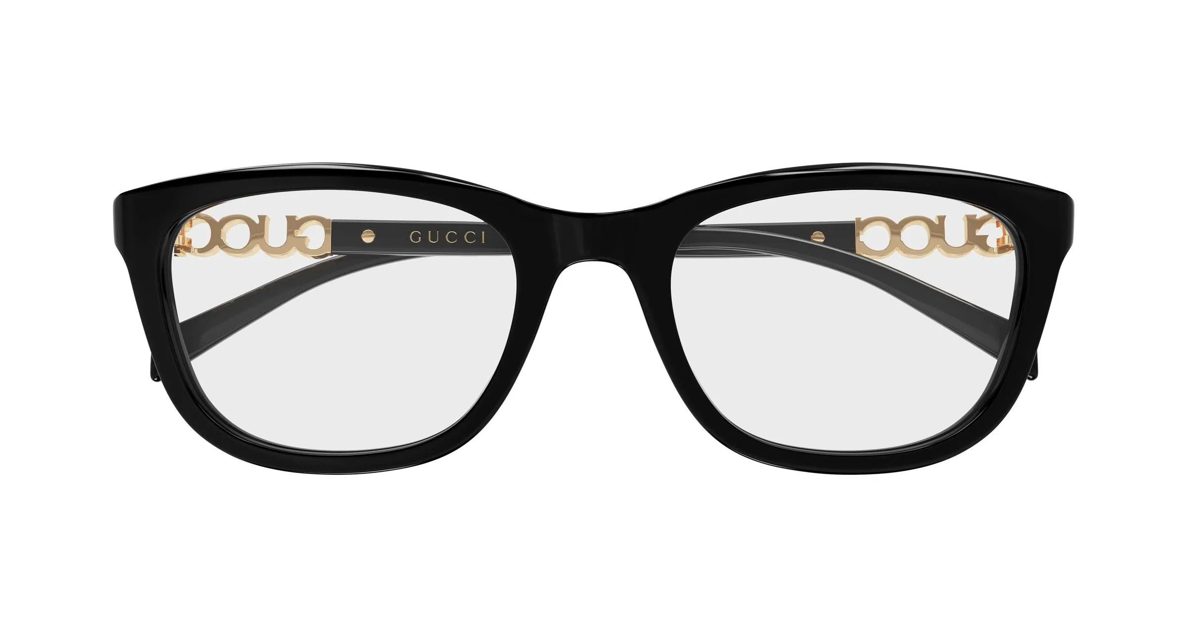 Gucci GG2035OA 004 Montature da vista Acetato Nero Trasparente Squadrata - immagine 2