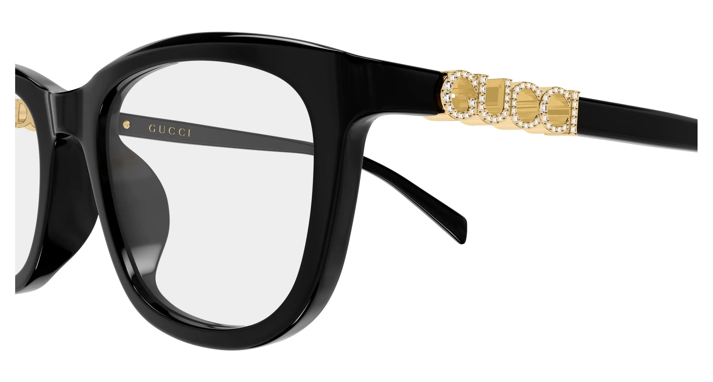 Gucci GG2035OA 004 Montature da vista Acetato Nero Trasparente Squadrata - immagine 3