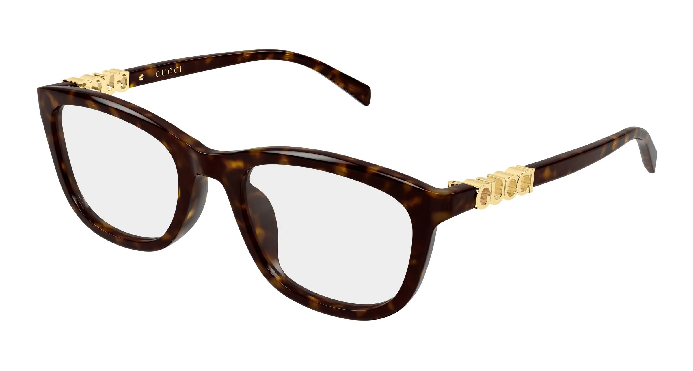 Gucci GG2035OA 002 Montature da vista Acetato Havana Trasparente Squadrata - immagine 1
