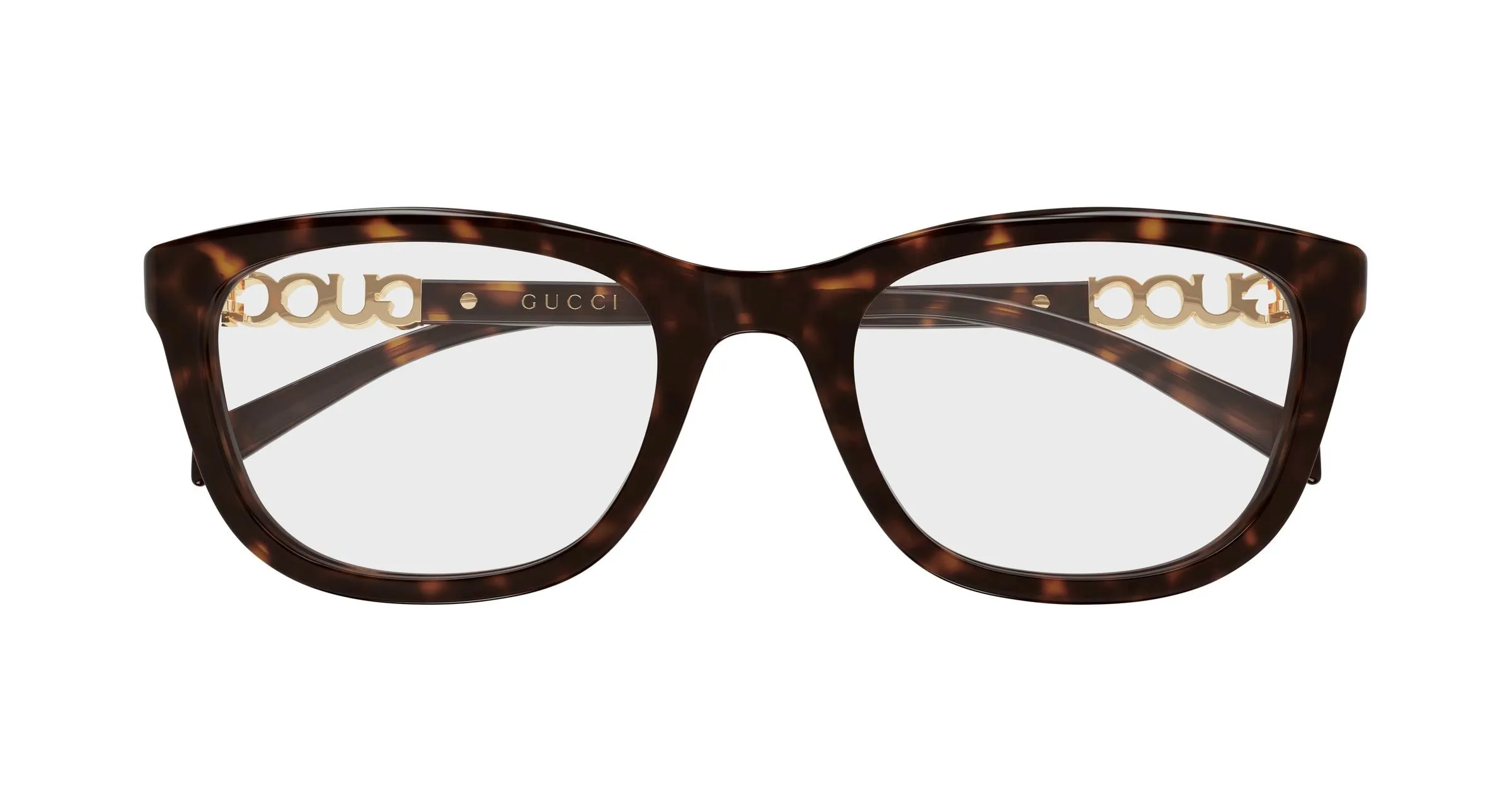 Gucci GG2035OA 002 Montature da vista Acetato Havana Trasparente Squadrata - immagine 2