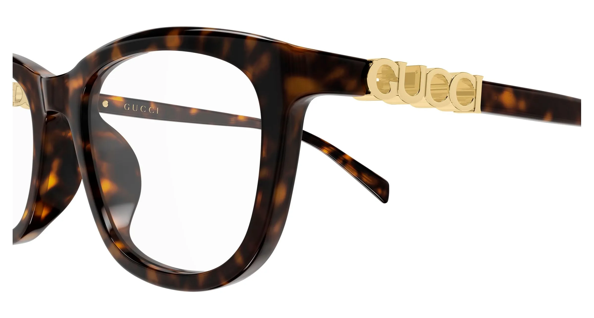 Gucci GG2035OA 002 Montature da vista Acetato Havana Trasparente Squadrata - immagine 3