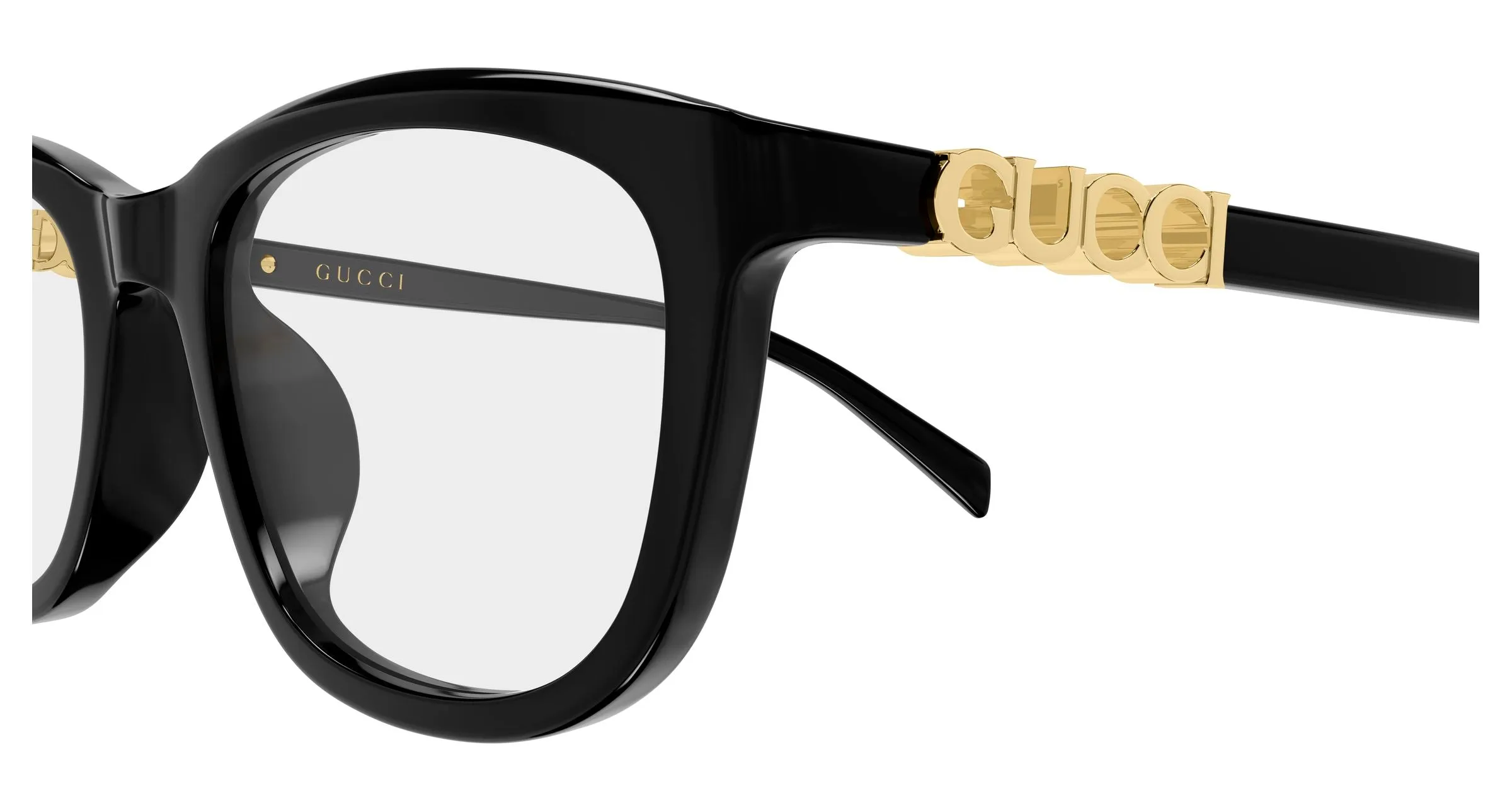 Gucci GG2035OA 001 Montature da vista Acetato Nero Trasparente Squadrata - immagine 3