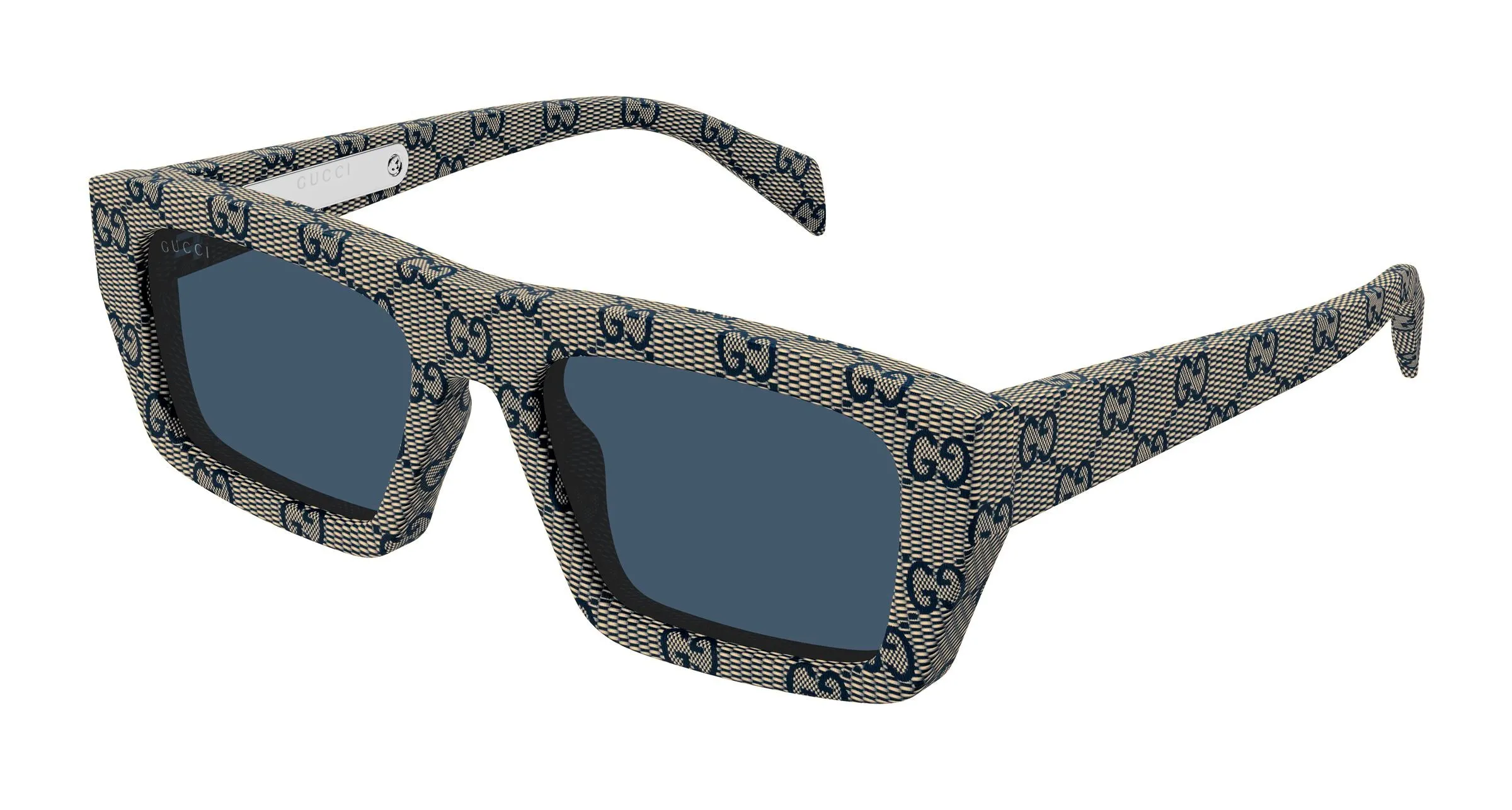 Gucci GG2020S 005 Occhiali da sole Beige Blu Squadrata - immagine 1