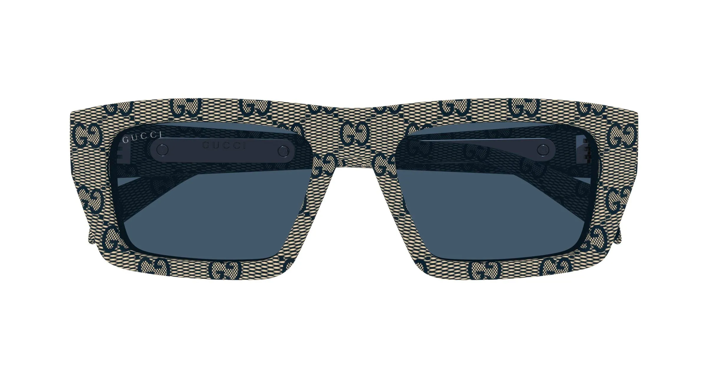 Gucci GG2020S 005 Occhiali da sole Beige Blu Squadrata - immagine 2