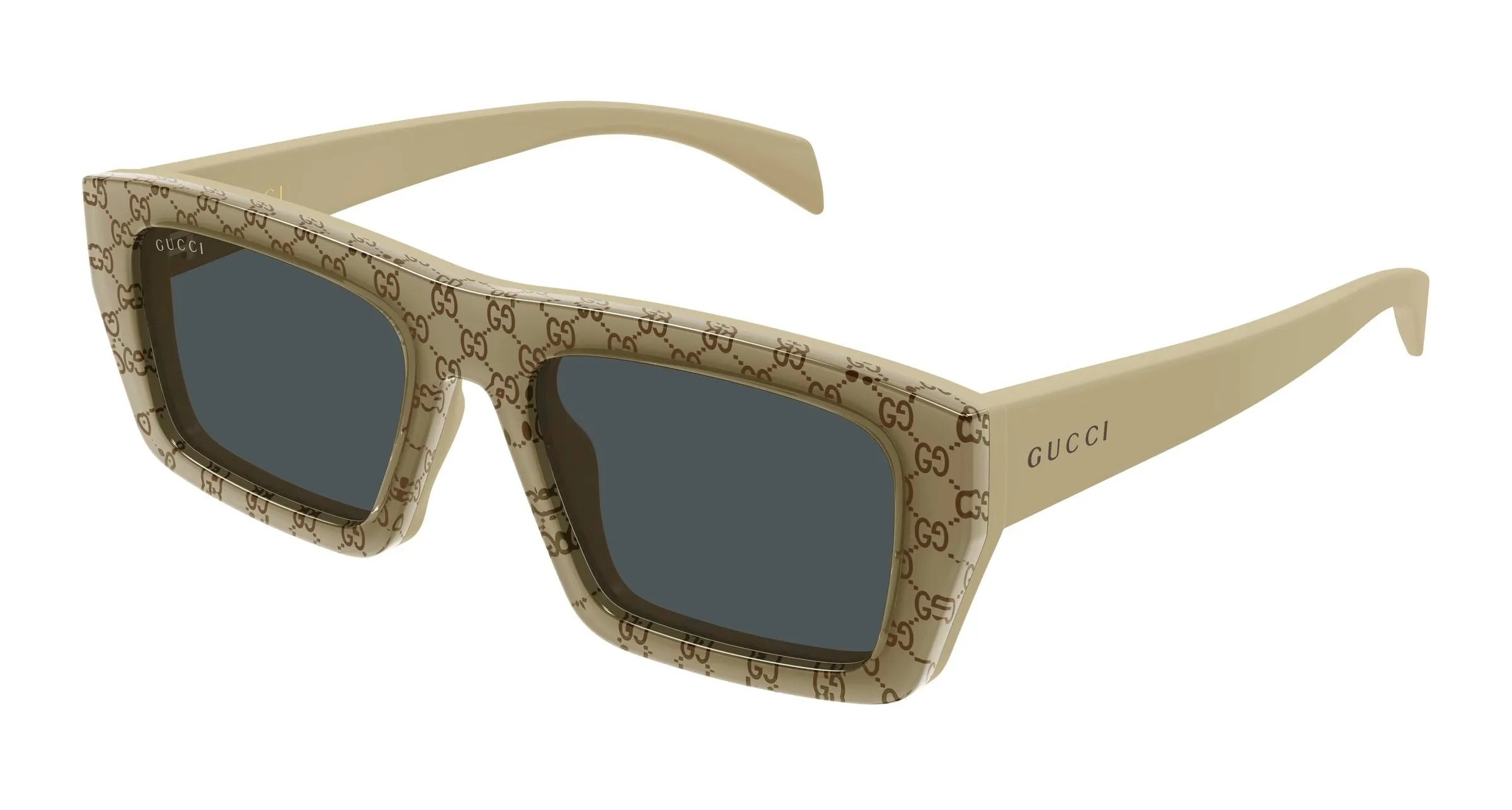 Gucci GG2020S 004 Occhiali da sole Acetato Beige Grigio Squadrata - immagine 1
